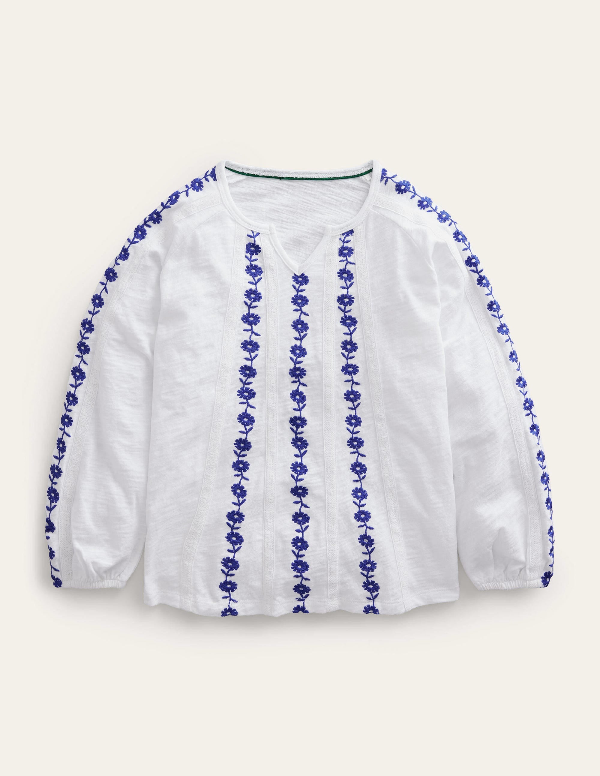 Besticktes Jerseyoberteil-Weiß - Image 1