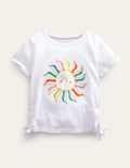 Ruched T-shirt-Sunshine White
