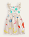Webkleid mit Applikation-Vanille