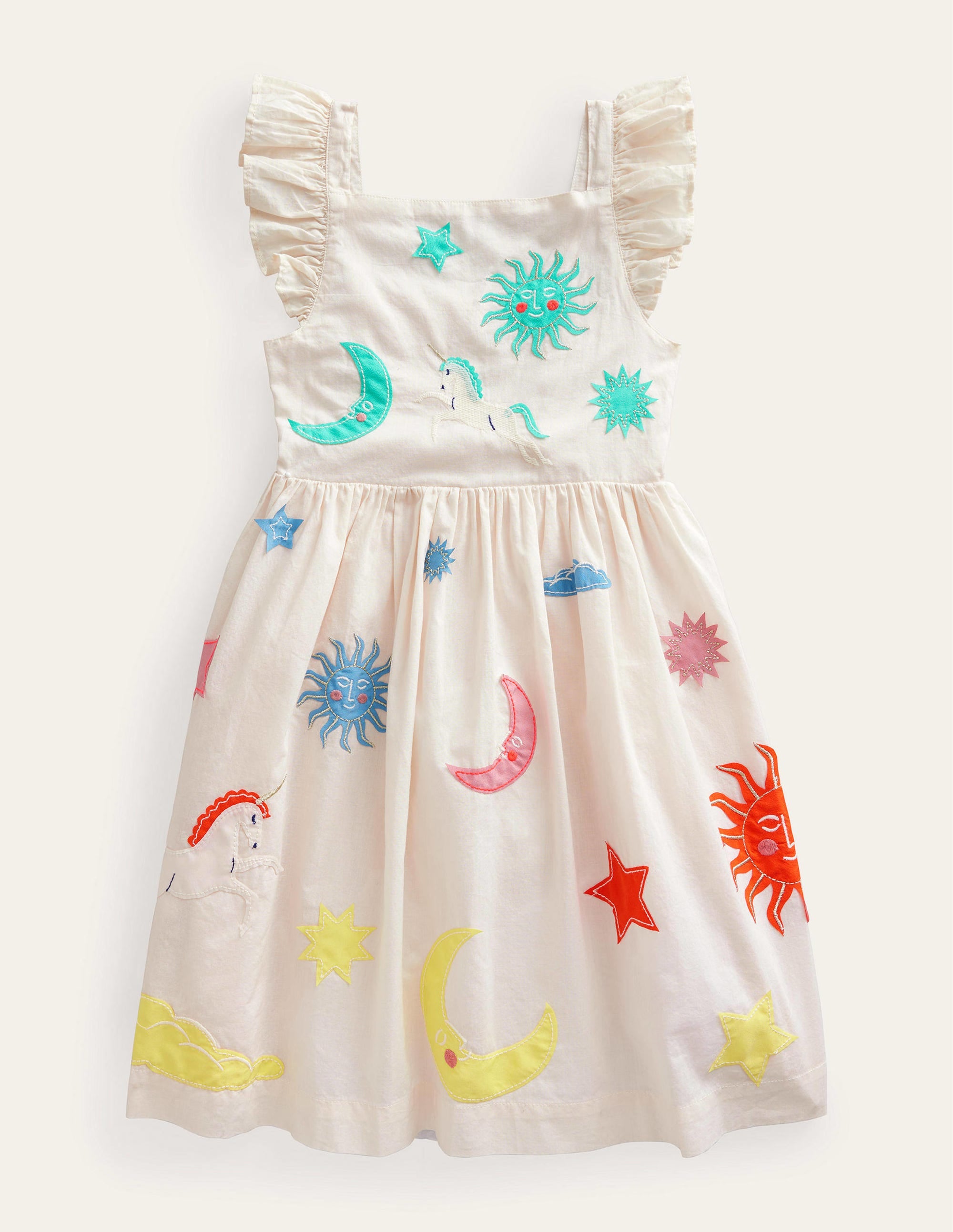 Webkleid mit Applikation-Vanille - Image 1