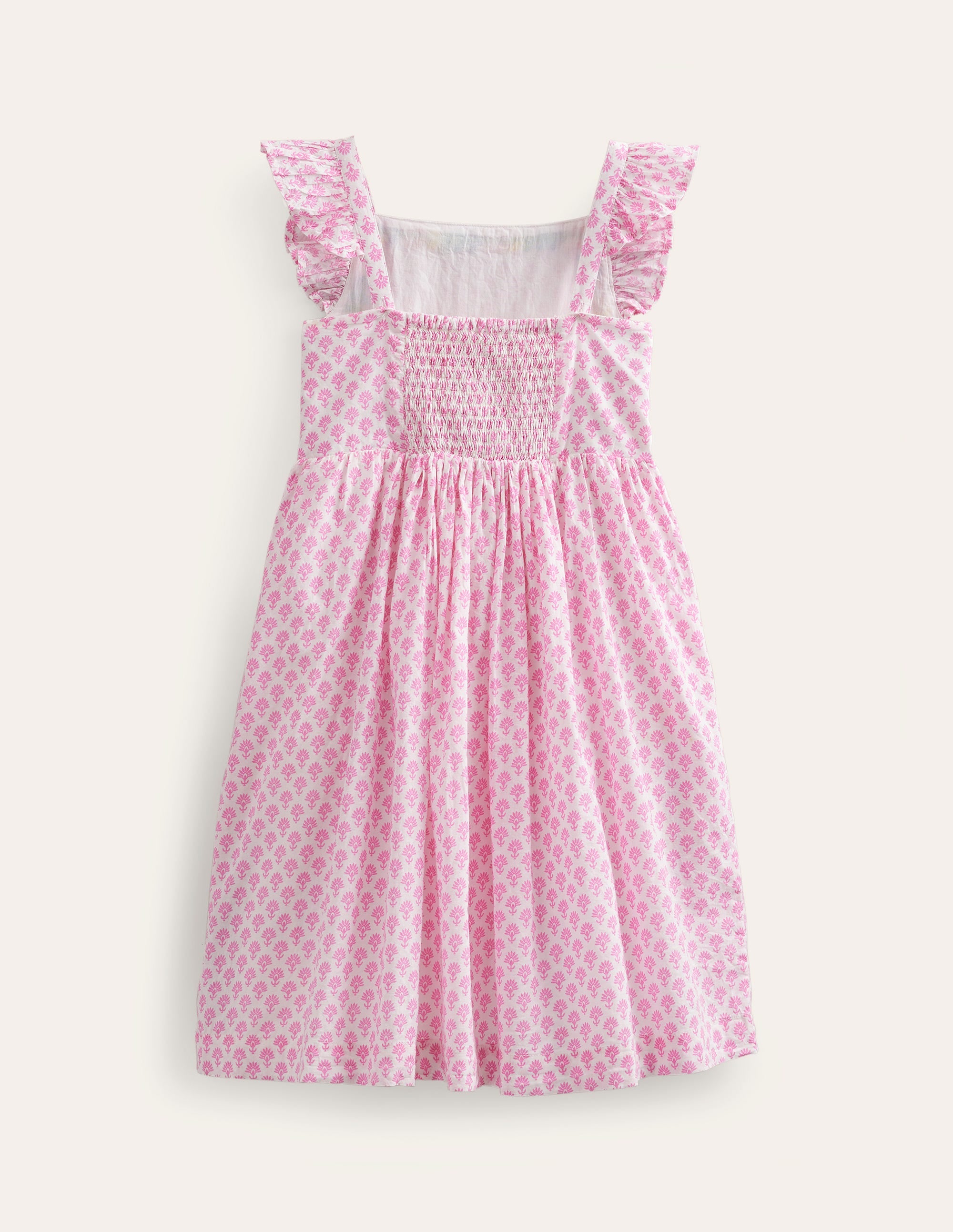 Webkleid mit Applikation-Pflaumenblütenrosa, Holzschnittmuster - Image 2