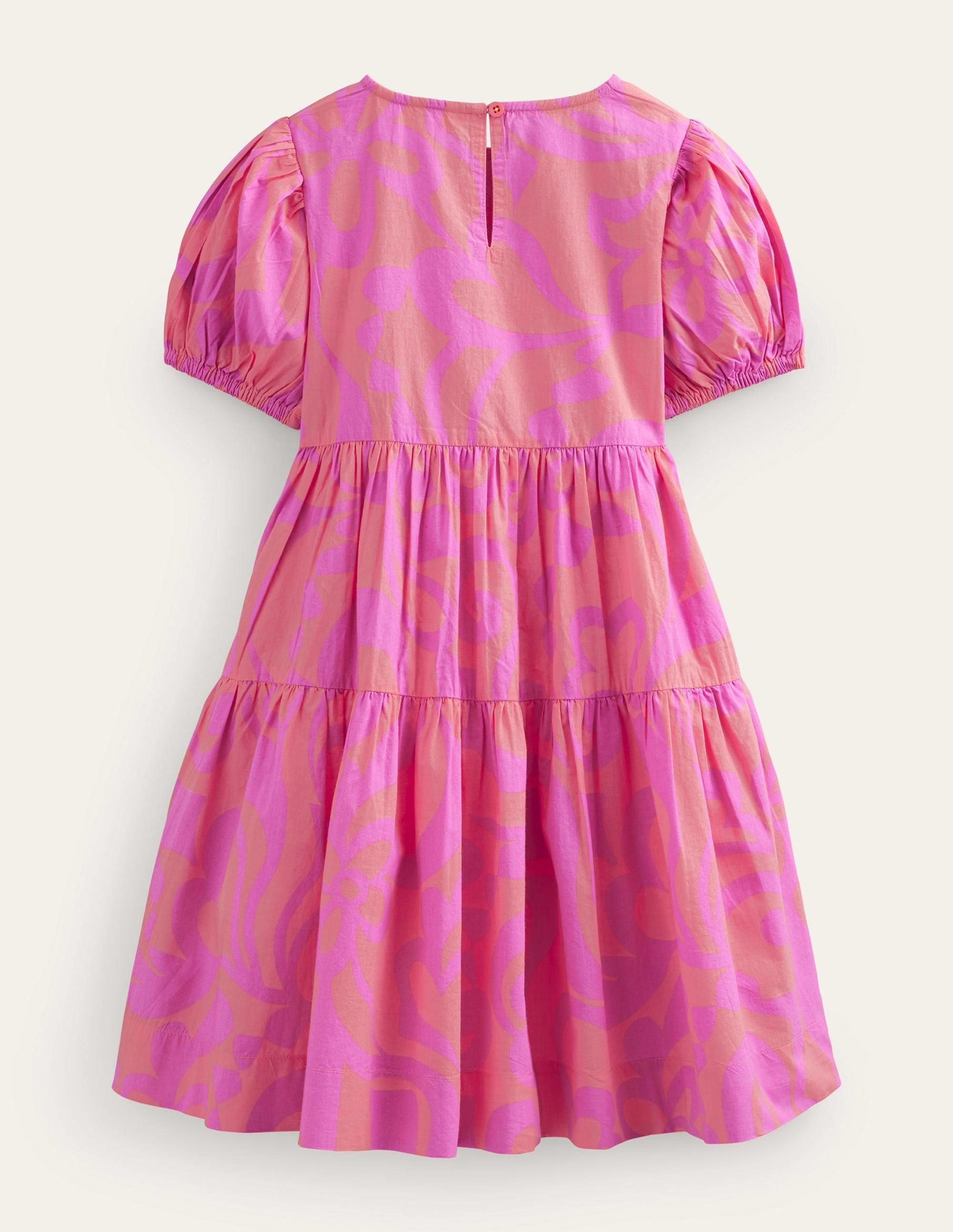 Voluminöses Webkleid-Pfirsichbowle, Sommermuster - Image 2