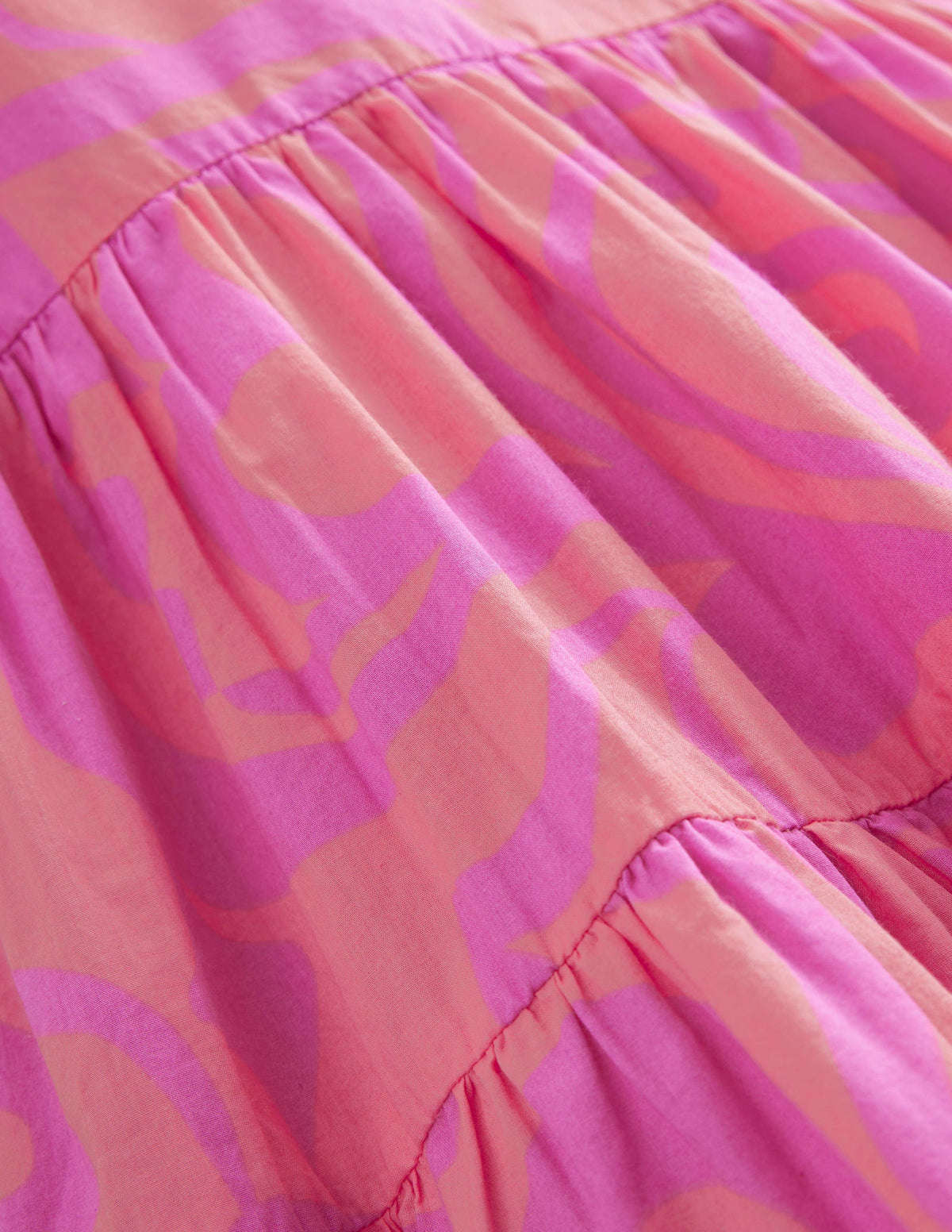 Voluminöses Webkleid-Pfirsichbowle, Sommermuster-3