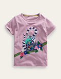 T-Shirt mit Applikation-Hellblau