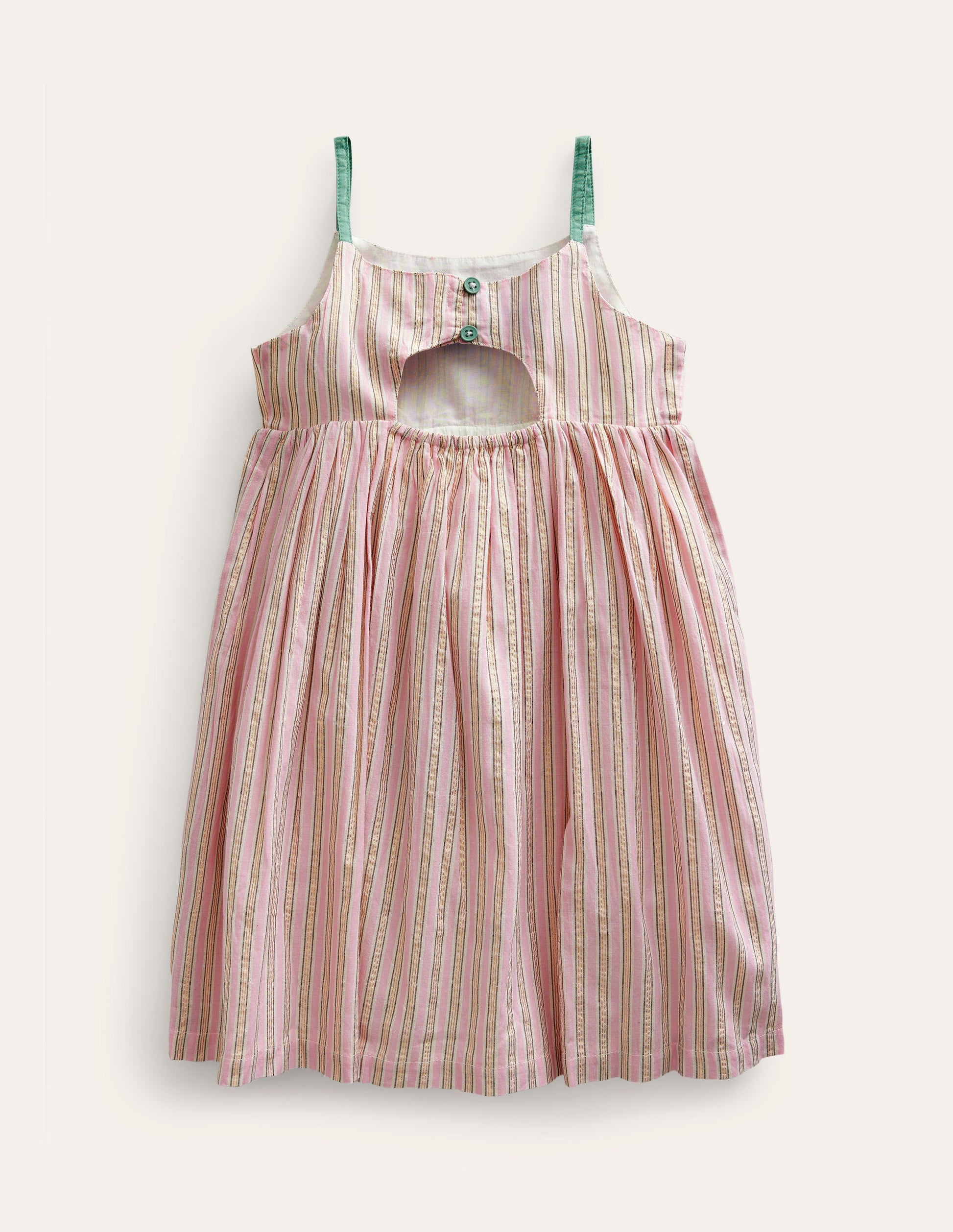 Kleid mit Cut-out am Rücken-Lila/Metallic, Gestreift-2