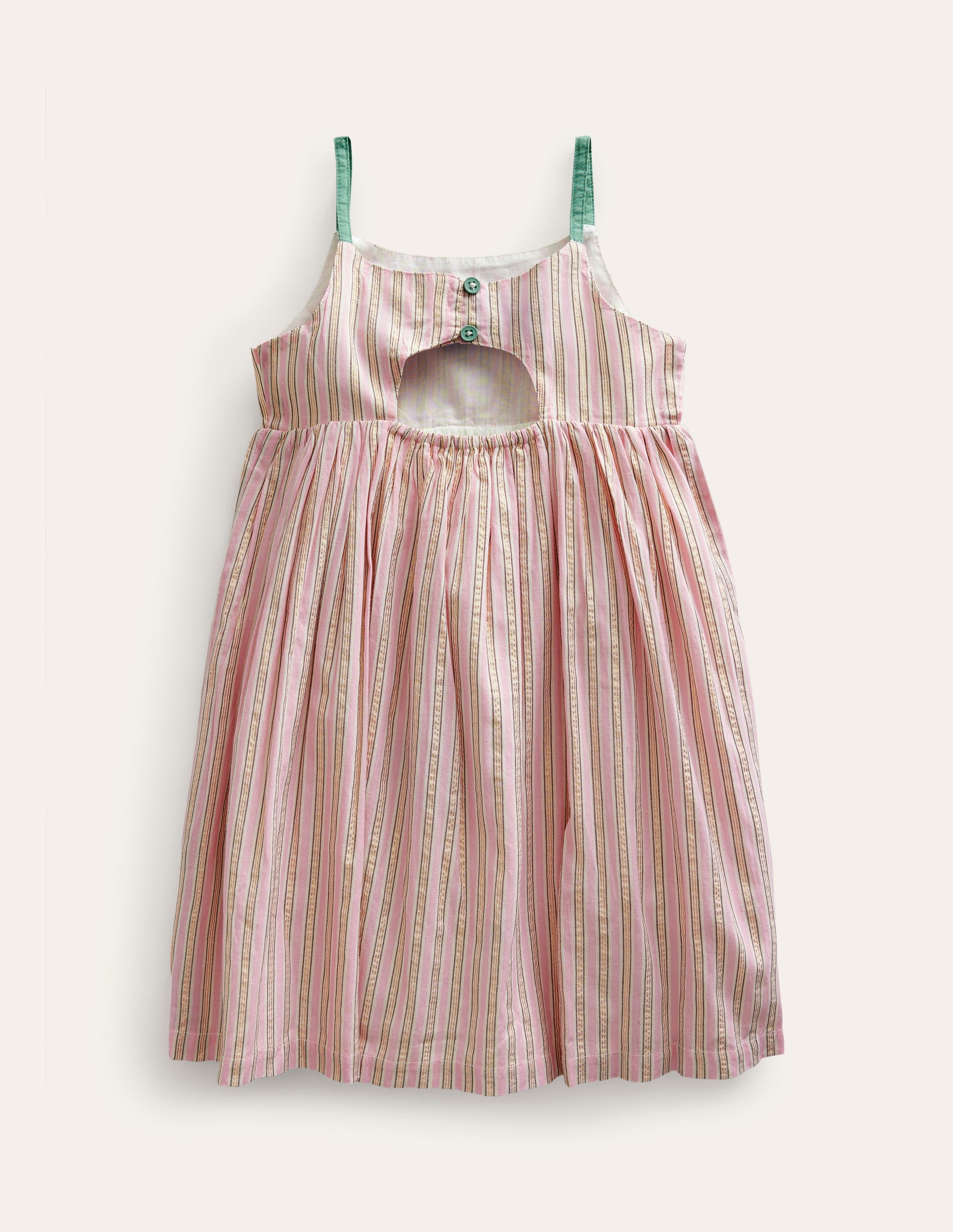 Kleid mit Cut-out am Rücken-Lila/Metallic, Gestreift - Image 2