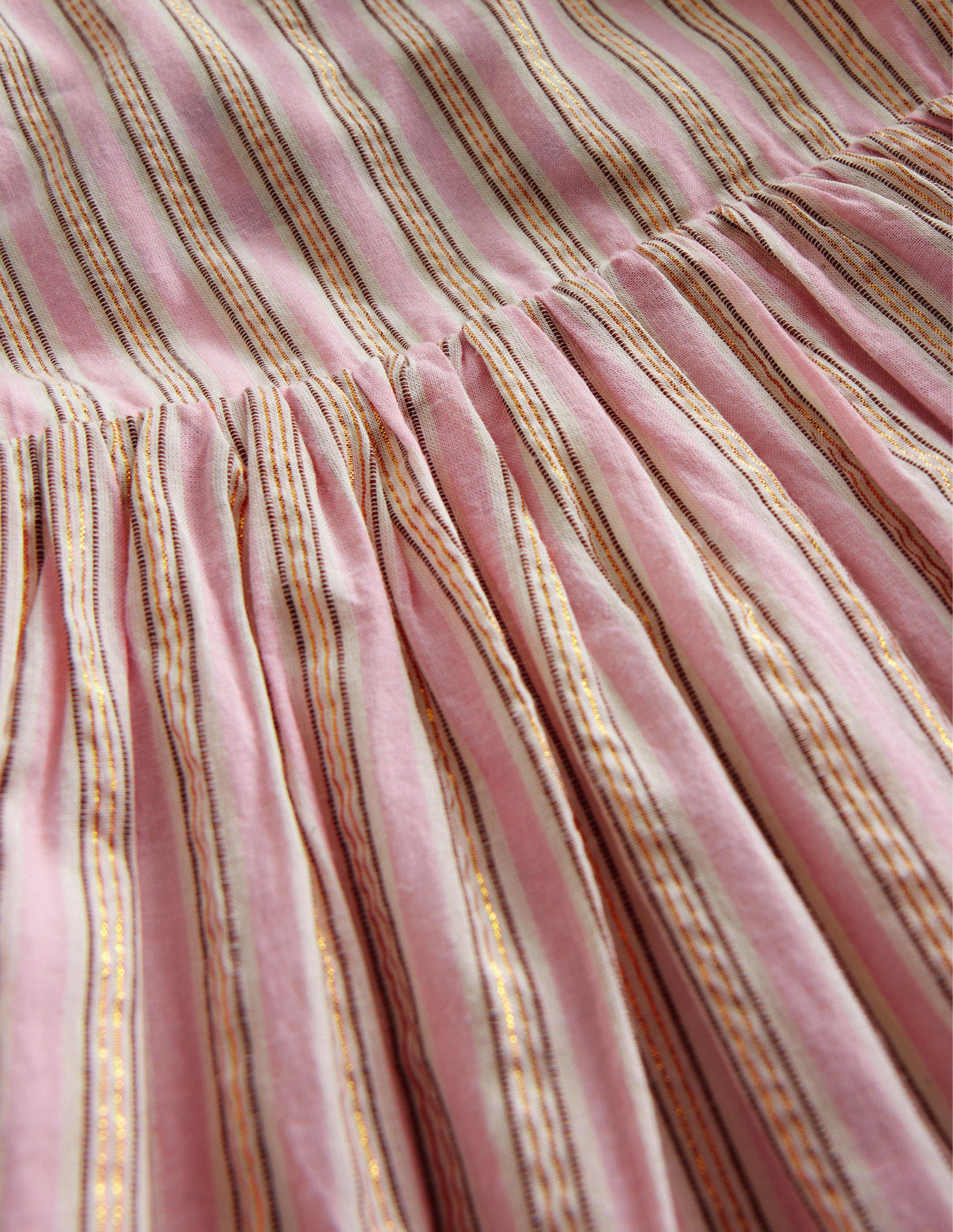 Kleid mit Cut-out am Rücken-Lila/Metallic, Gestreift - Image 3