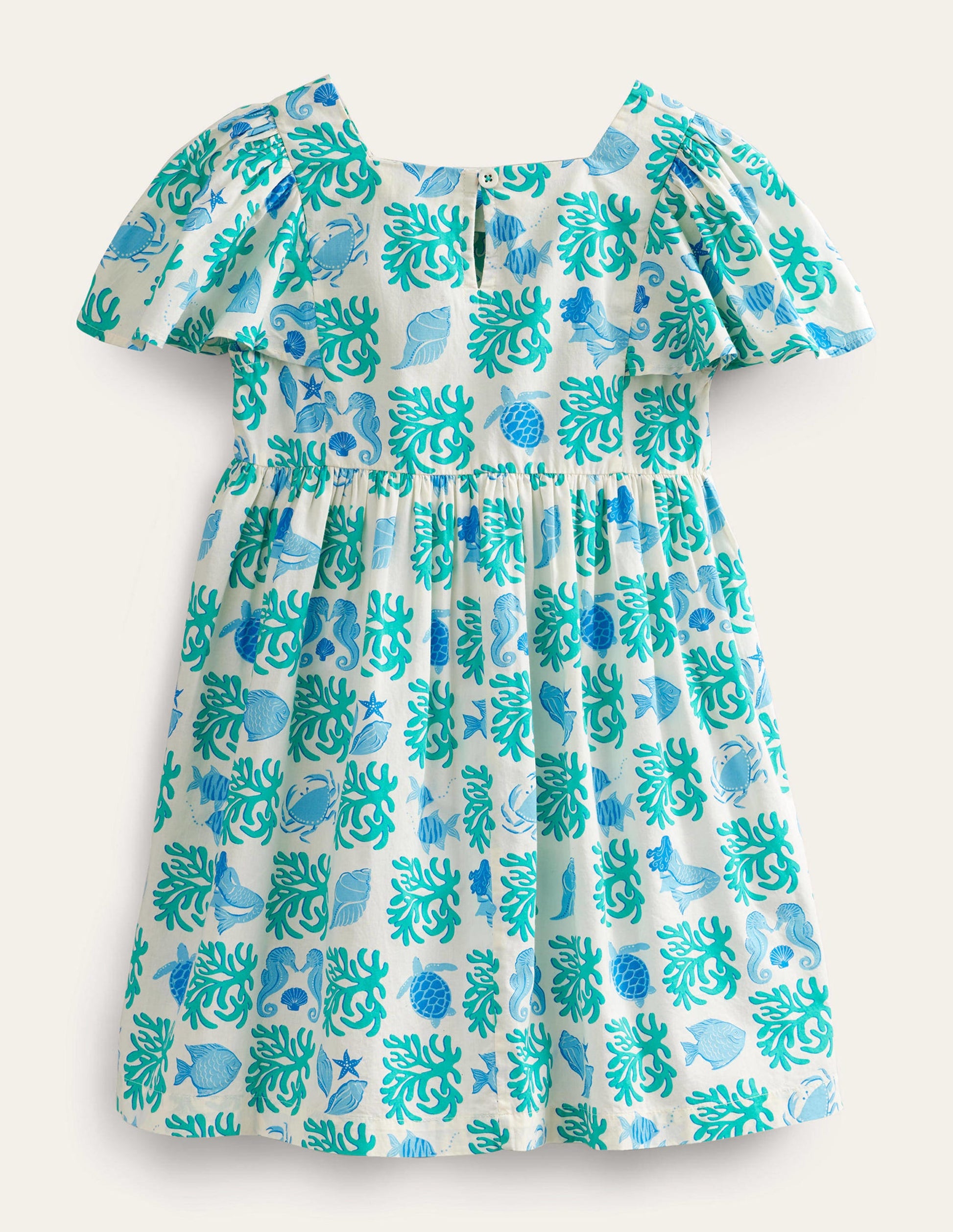 Gemustertes Webkleid-Wasserblau, Lagune-2