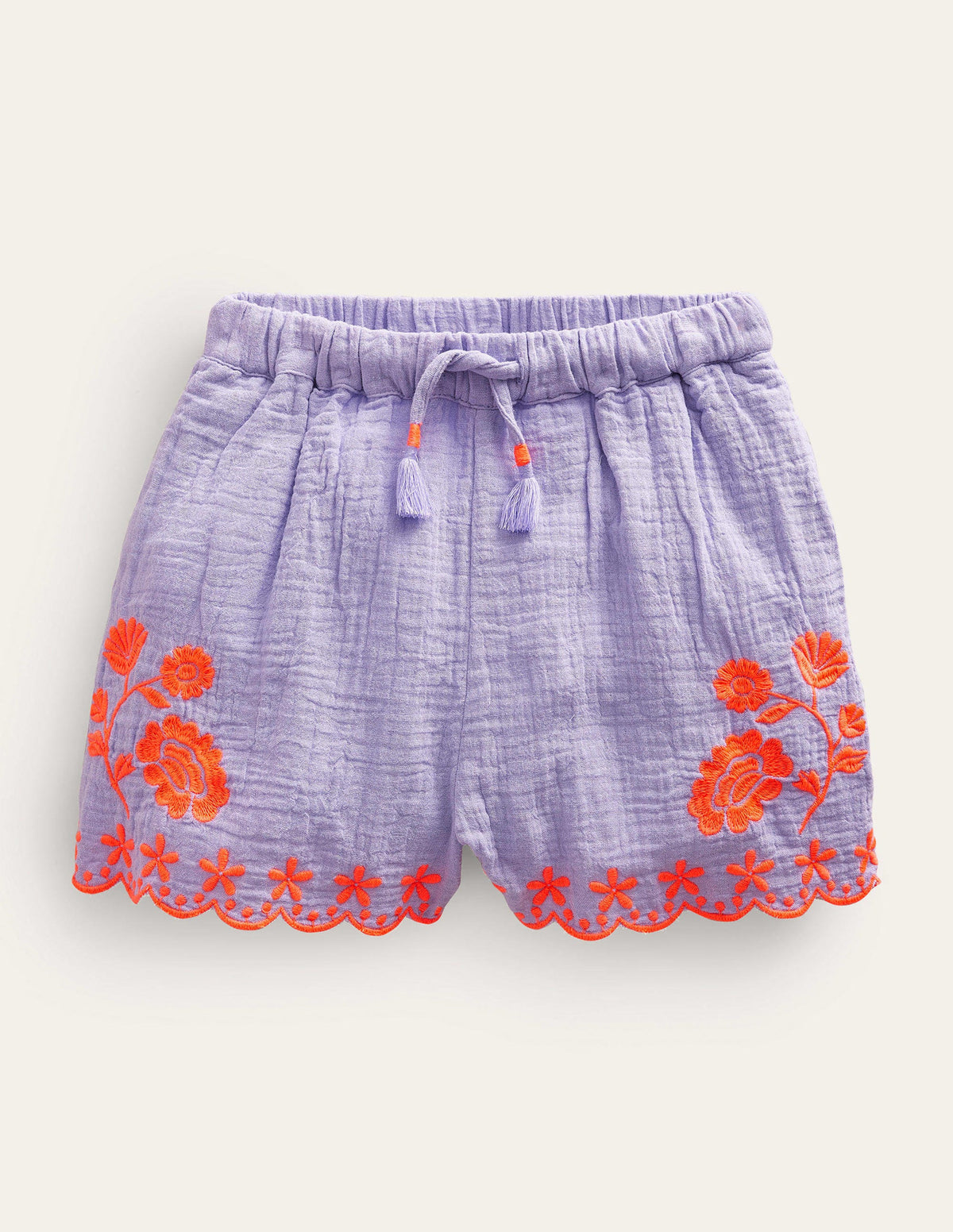 Shorts mit besticktem Saum-Lavendel - Image 1