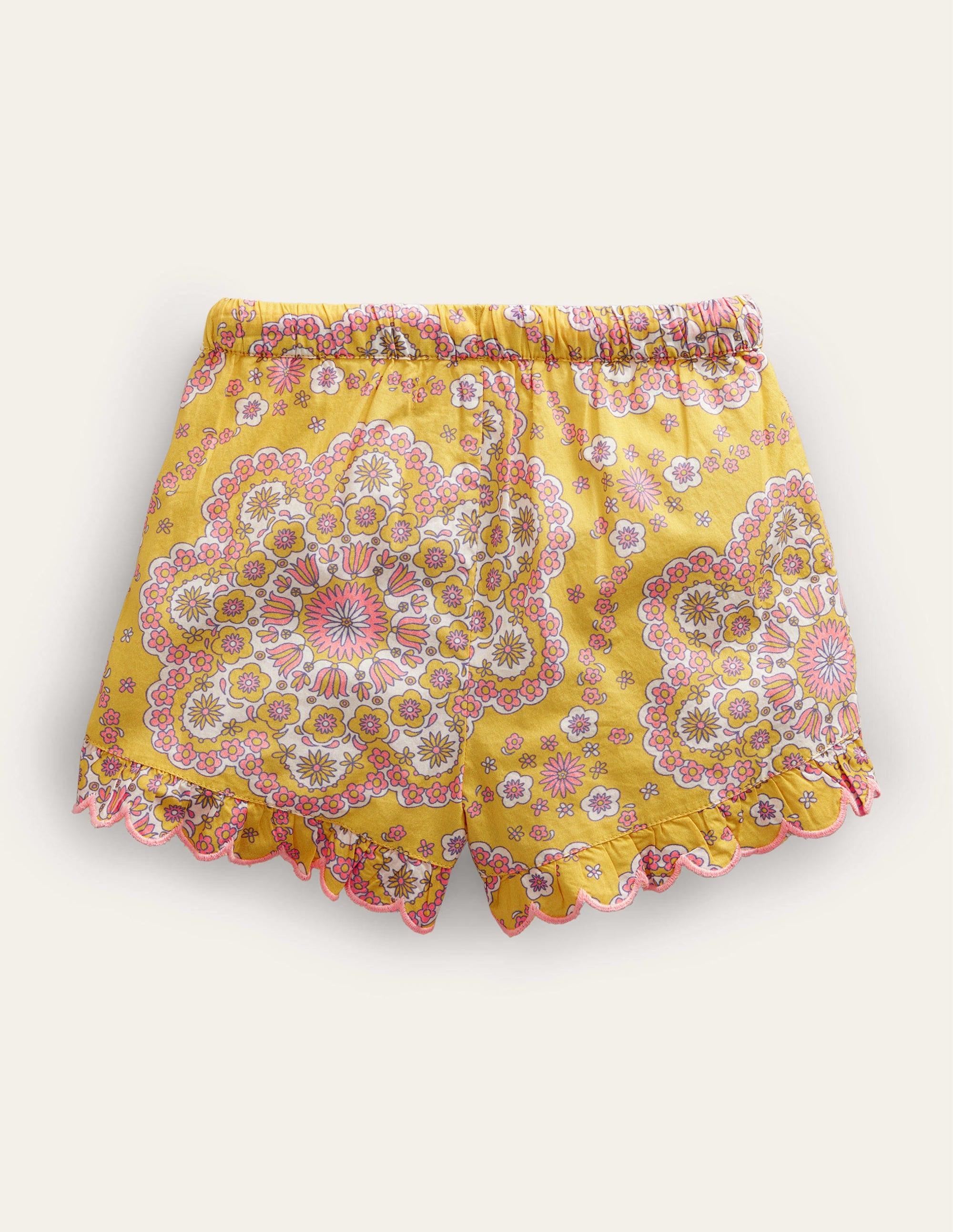 Shorts mit gerüschtem Muschelsaum-Maisgelb, Gänseblümchenmuster - Image 2