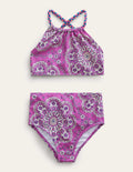 Loopback-Bikini-Strahlendes Orchideenviolett, Gänseblümchenmuster