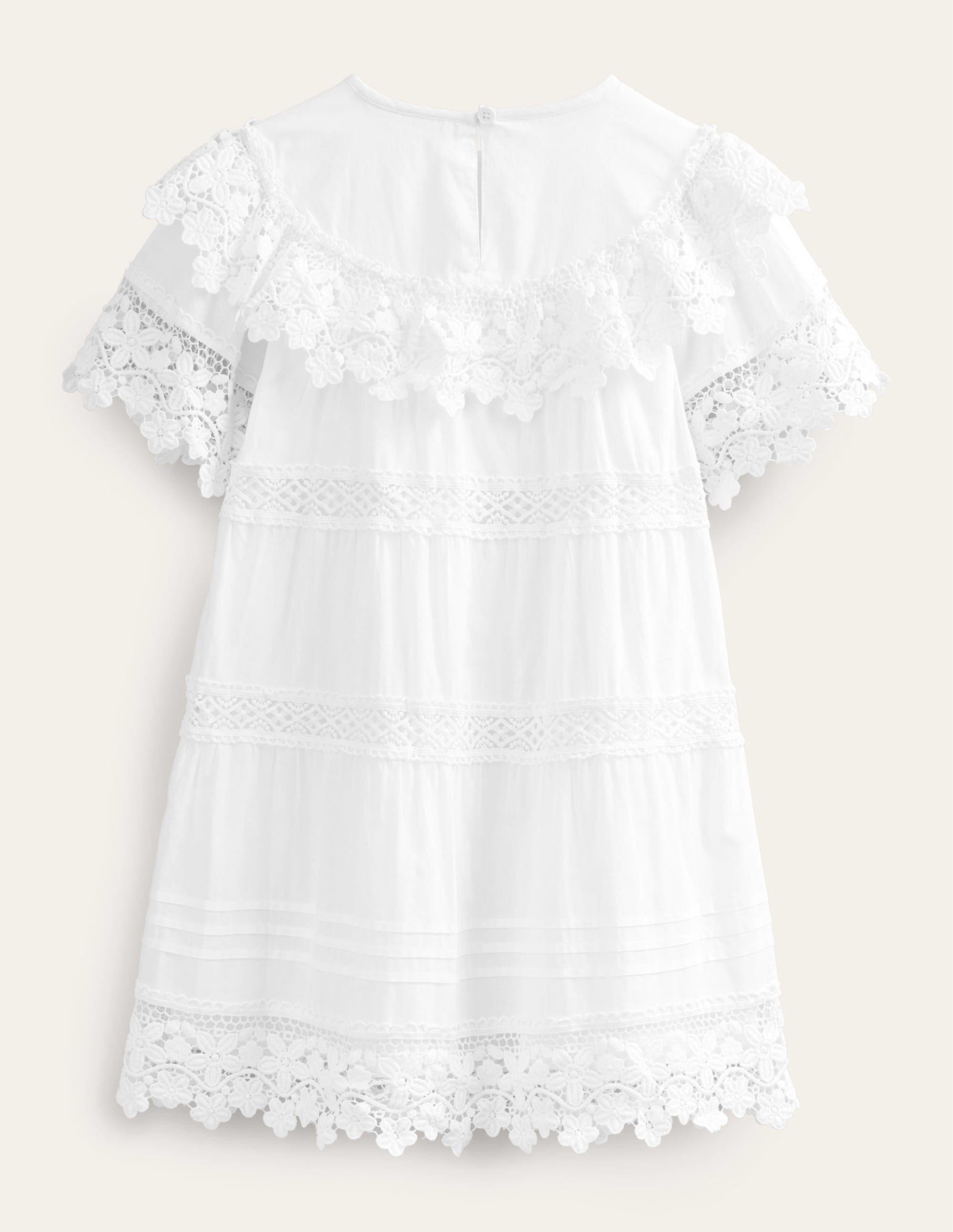 Gestuftes Spitzenkleid-Weiß - Image 2