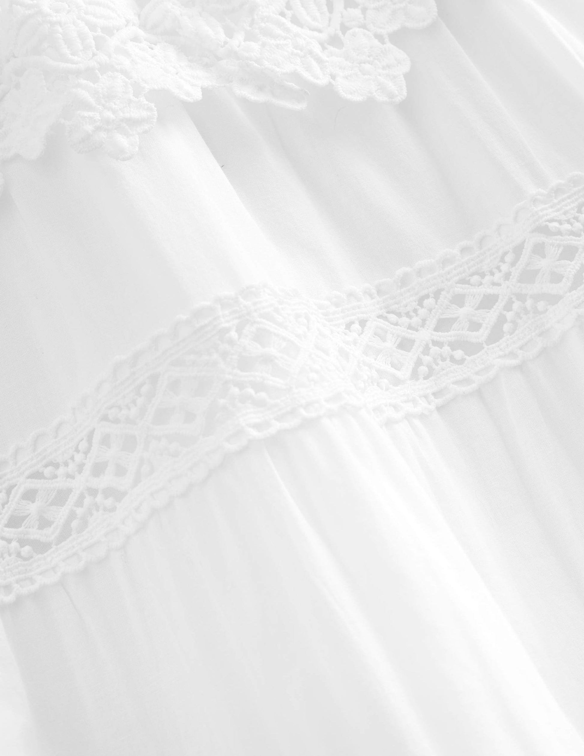 Gestuftes Spitzenkleid-Weiß-3