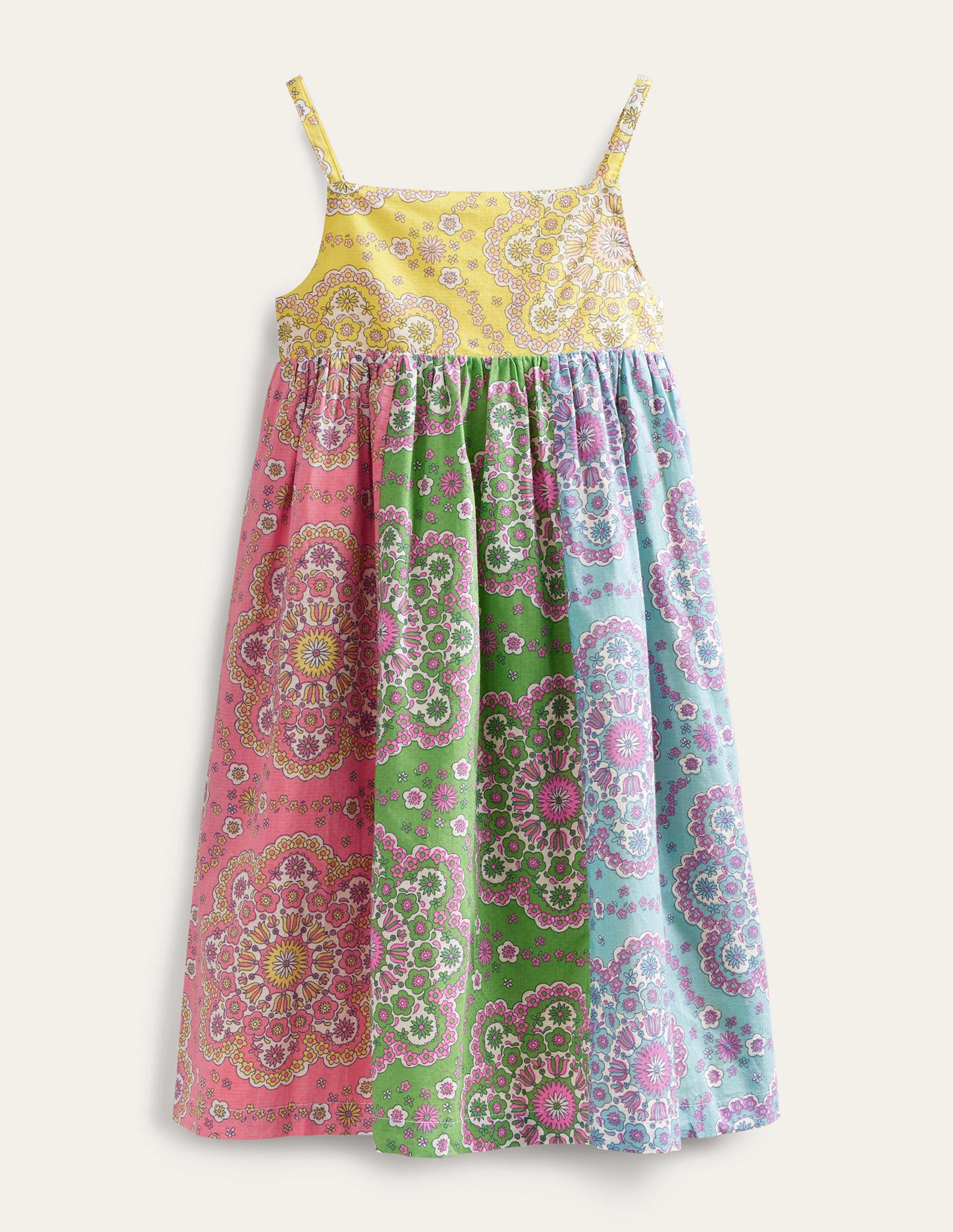 Midikleid mit Trägern-Bunt, Gänseblümchenmuster - Image 1