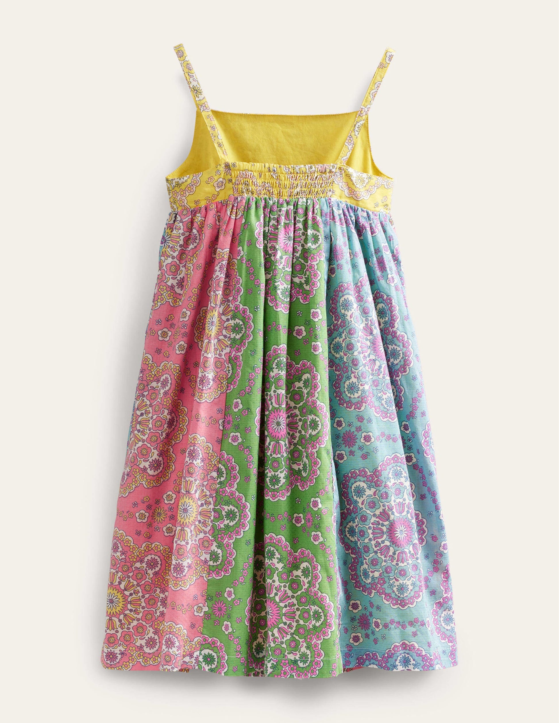 Midikleid mit Trägern-Bunt, Gänseblümchenmuster-2