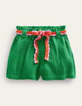 Häkelshorts in Knitteroptik-Schuluniform-Grün