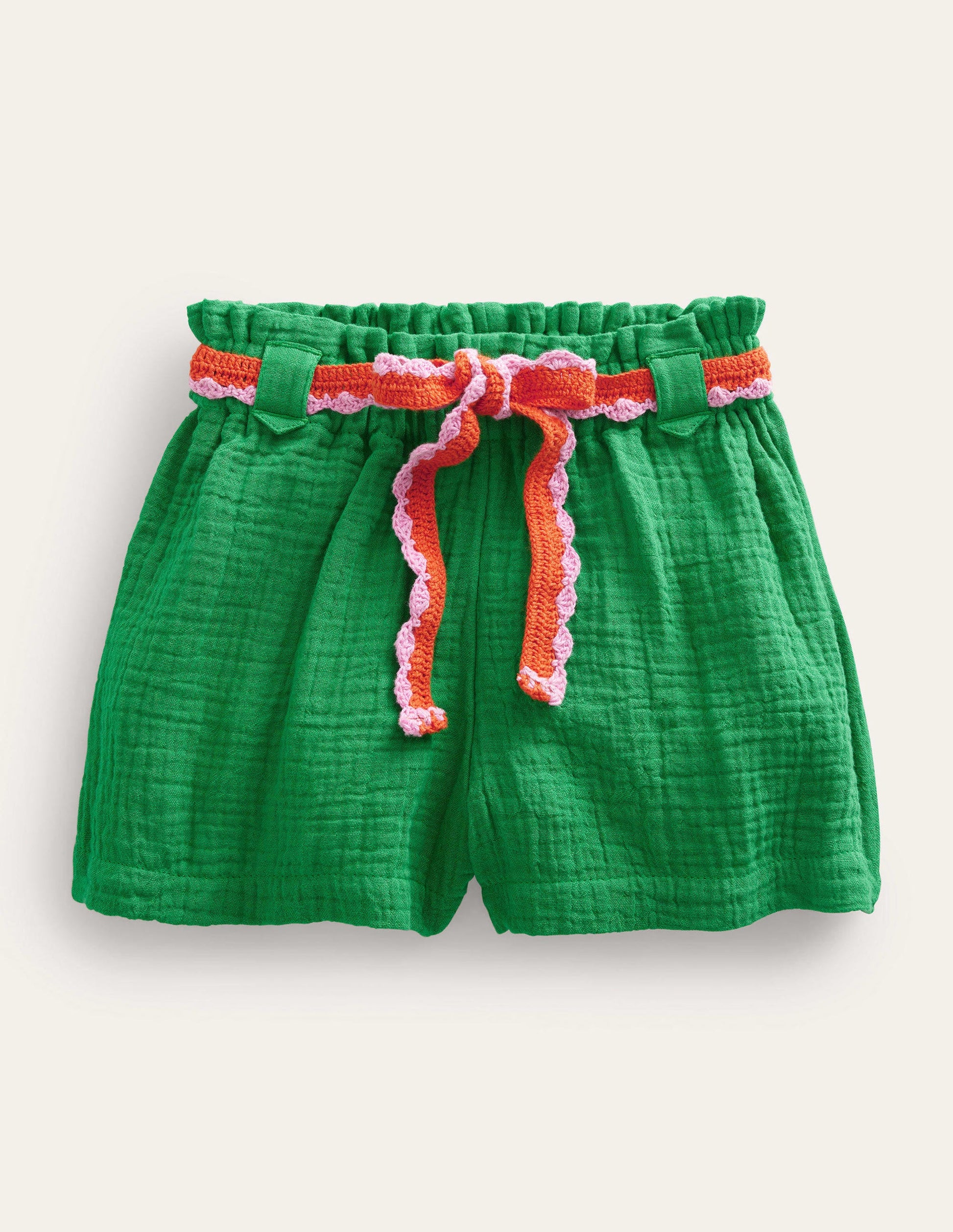 Häkelshorts in Knitteroptik-Schuluniform-Grün-1