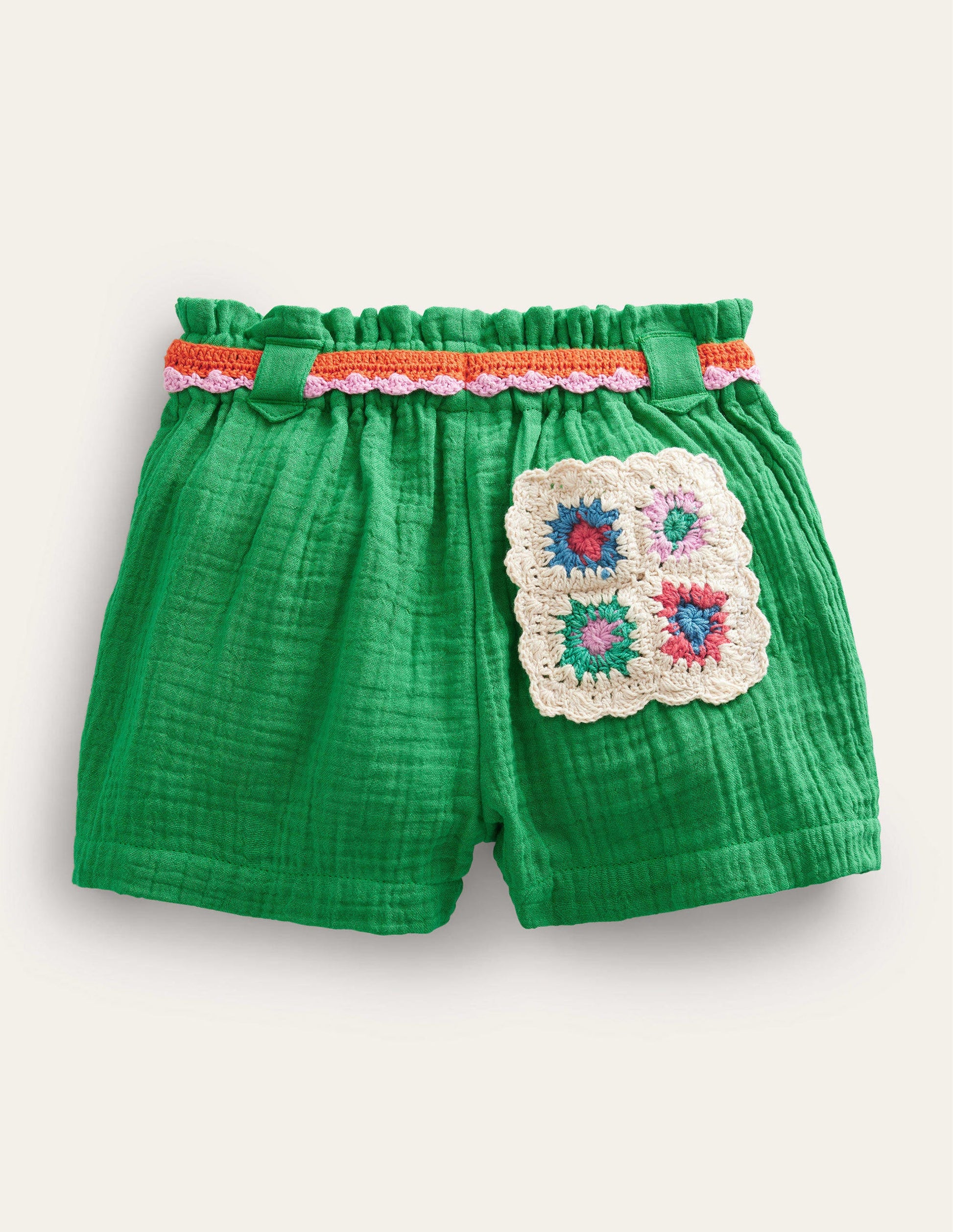 Häkelshorts in Knitteroptik-Schuluniform-Grün-2
