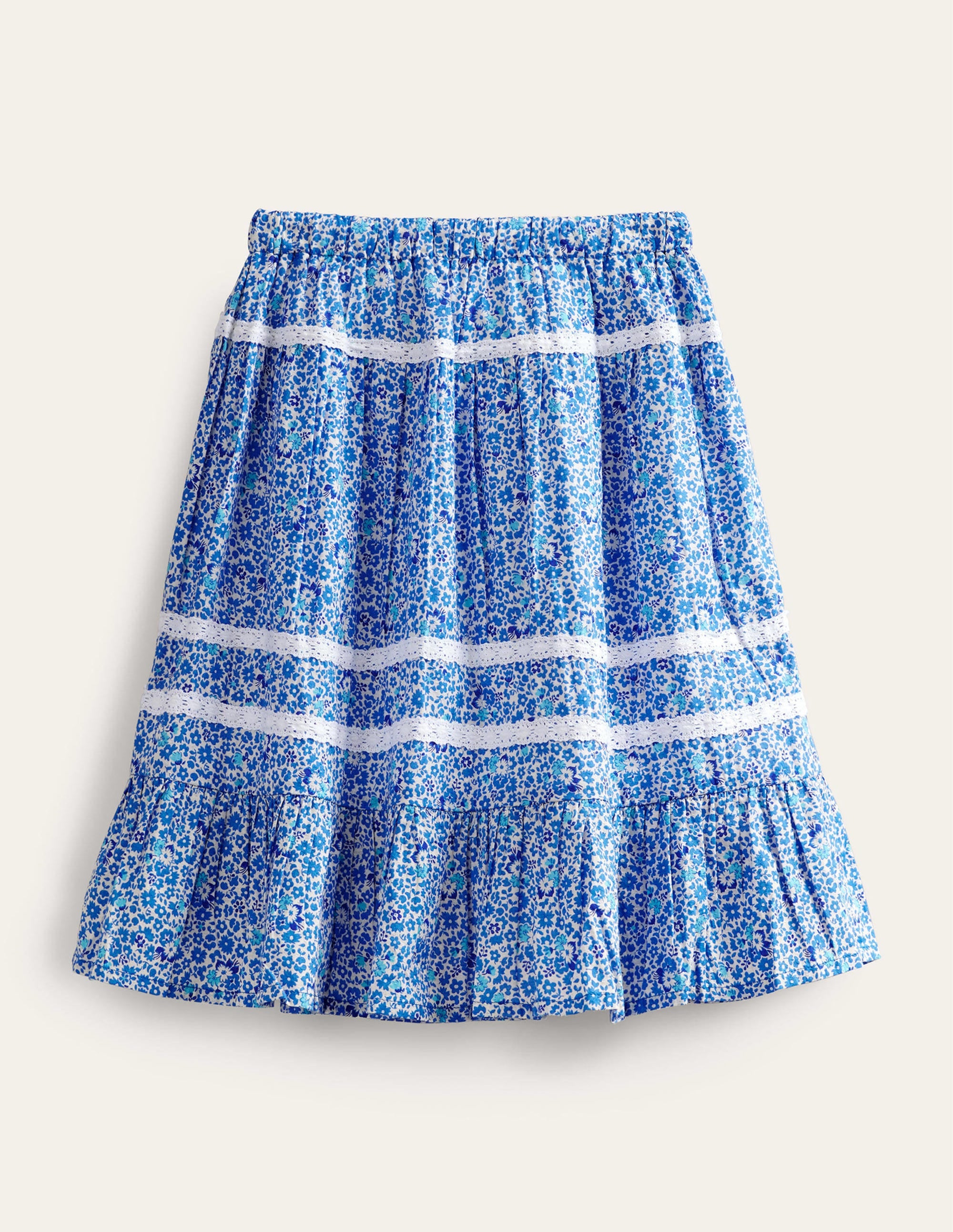 Interest Lace Maxi Skirt-Blue and Aqua Ditsy Floral - Image 2