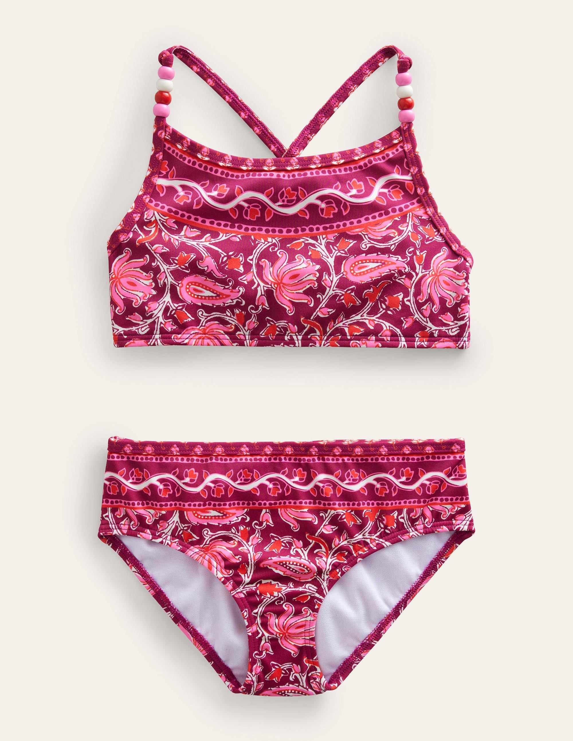 Beaded Bikini-Raspberry Radiance Paisley - Image 1