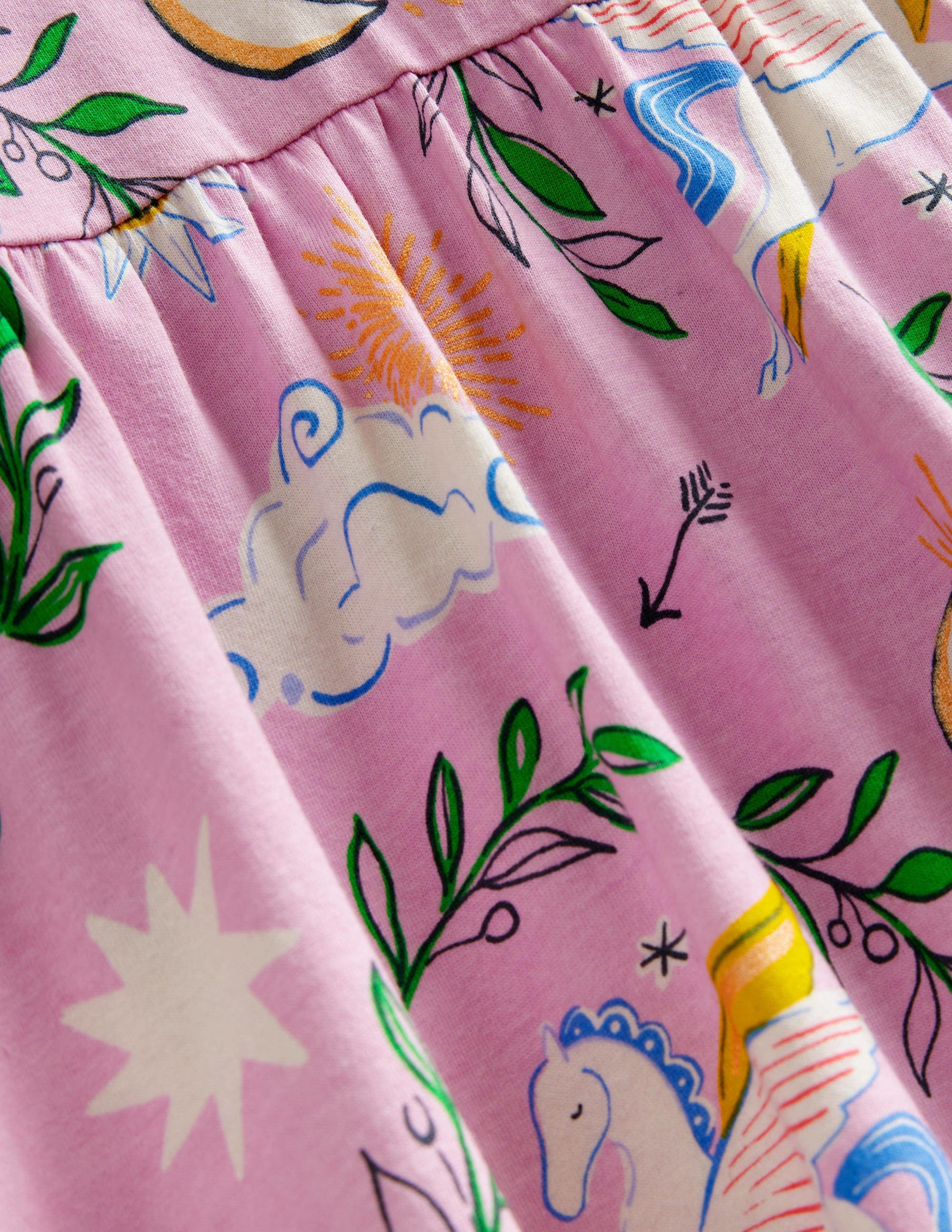 Puff Sleeve Dress-Winsome Pink Greek Toile-3