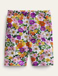 Radlerhose-Strahlendes Orchideenviolett, Blumenmuster