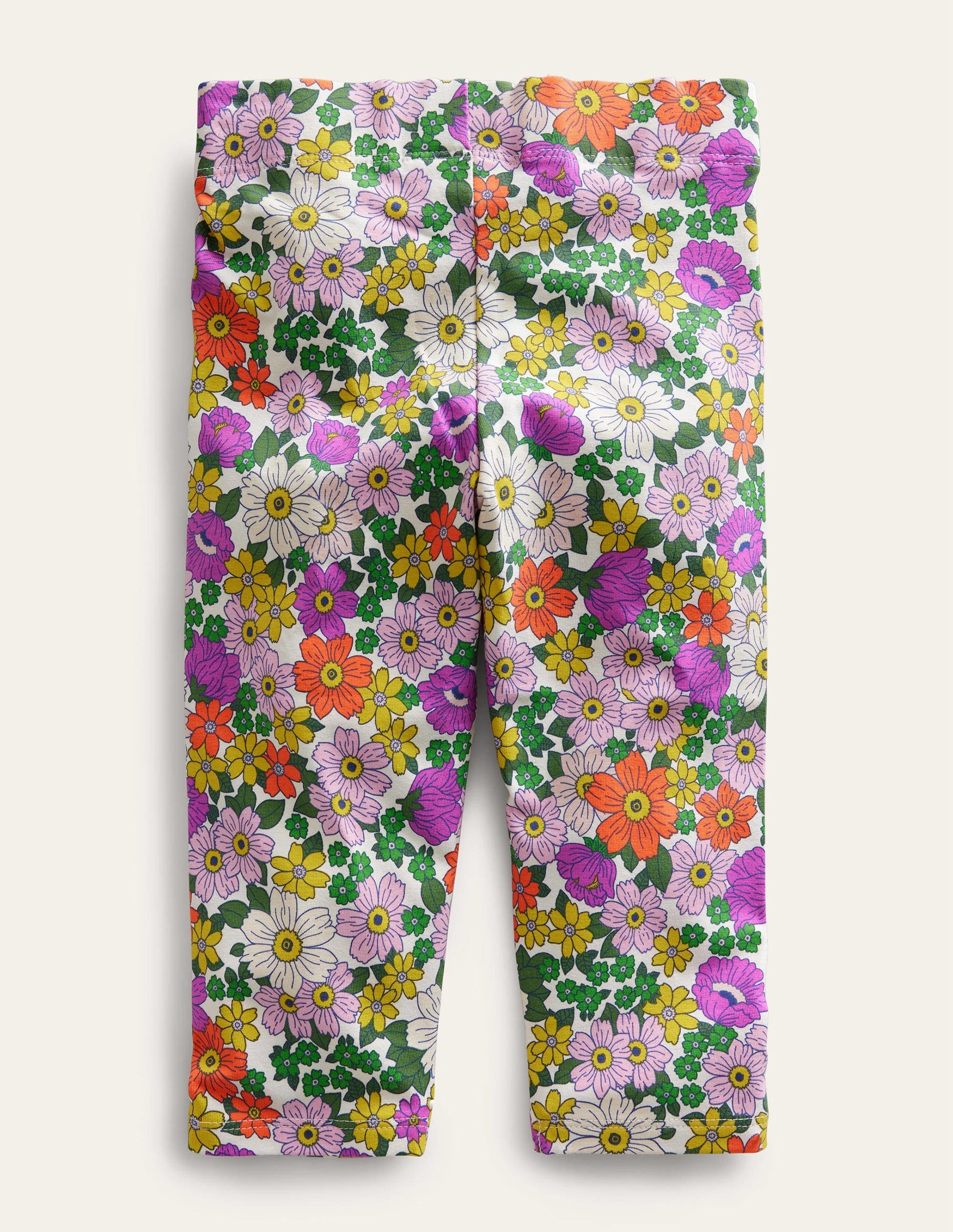 Lustige, verkürzte Leggings-Strahlendes Orchideenviolett, Blumenmuster-2