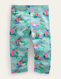 Lustige, verkürzte Leggings-Meerblau, Meerjungfrauen