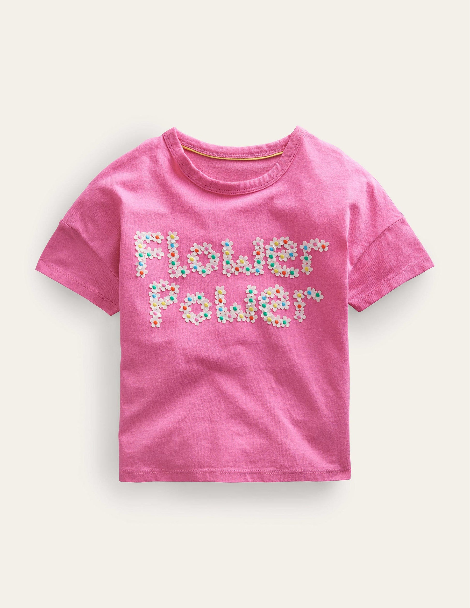 Flower-Power-T-Shirt aus Jersey-Helles Blütenrosa-1