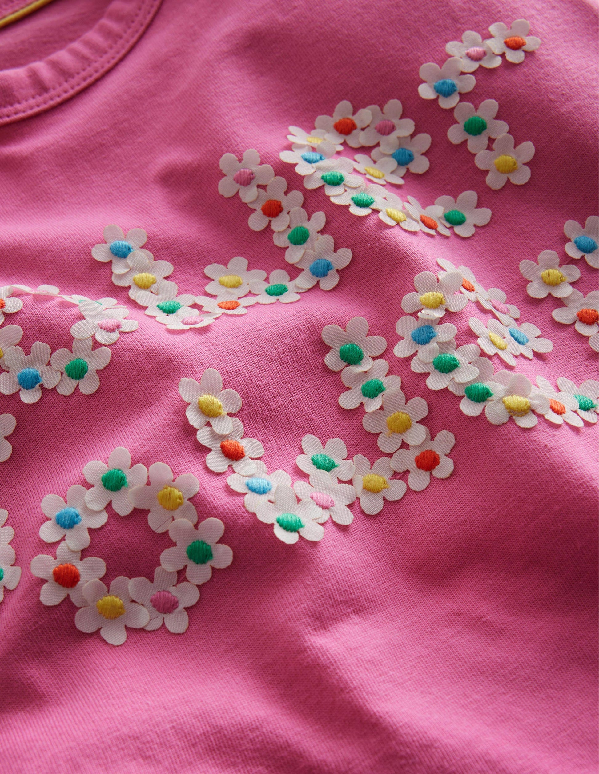 Flower-Power-T-Shirt aus Jersey-Helles Blütenrosa-3