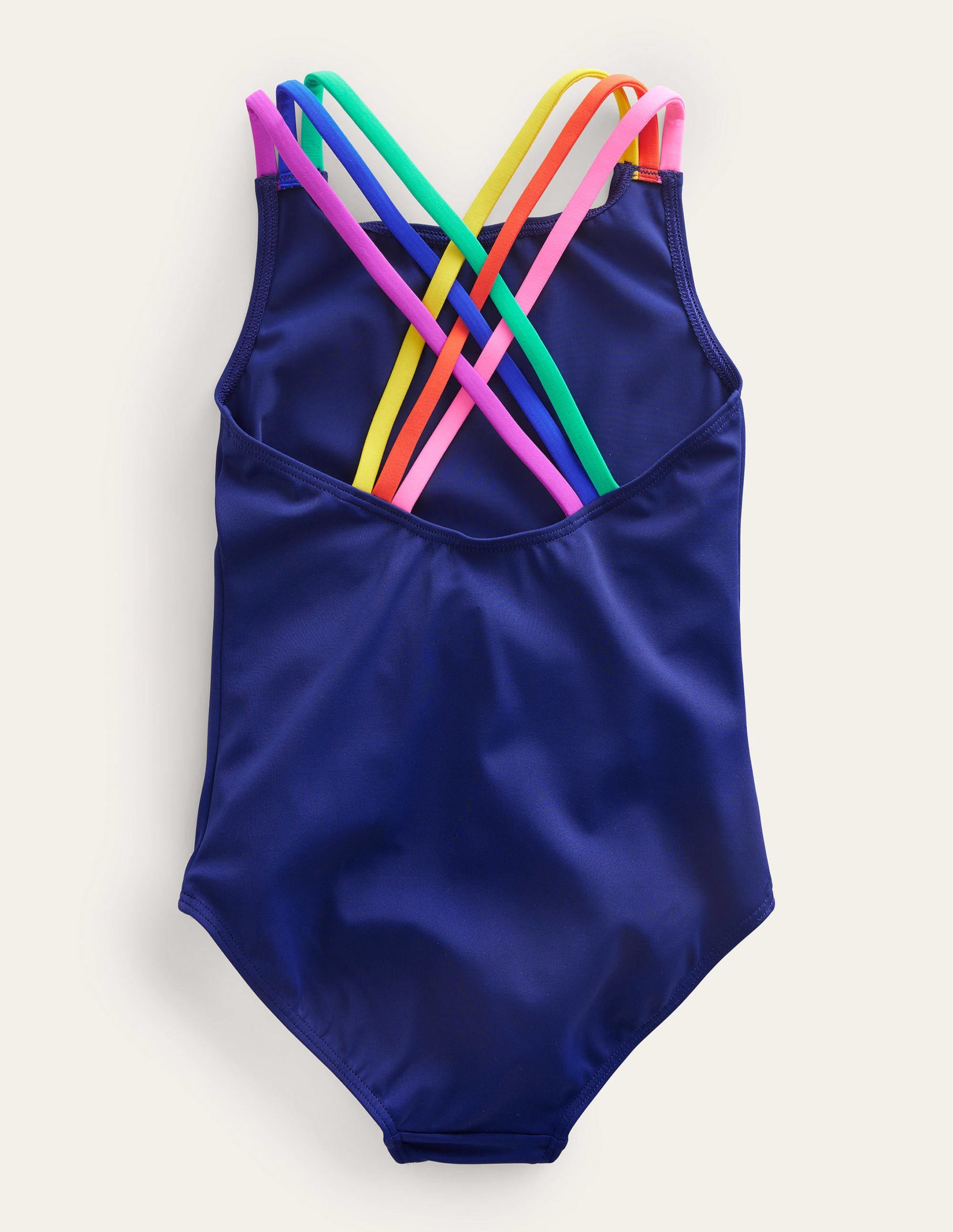 Maillot de bain à bretelles arc-en-ciel croisées dans le dos-Bleu harmonie - Image 2