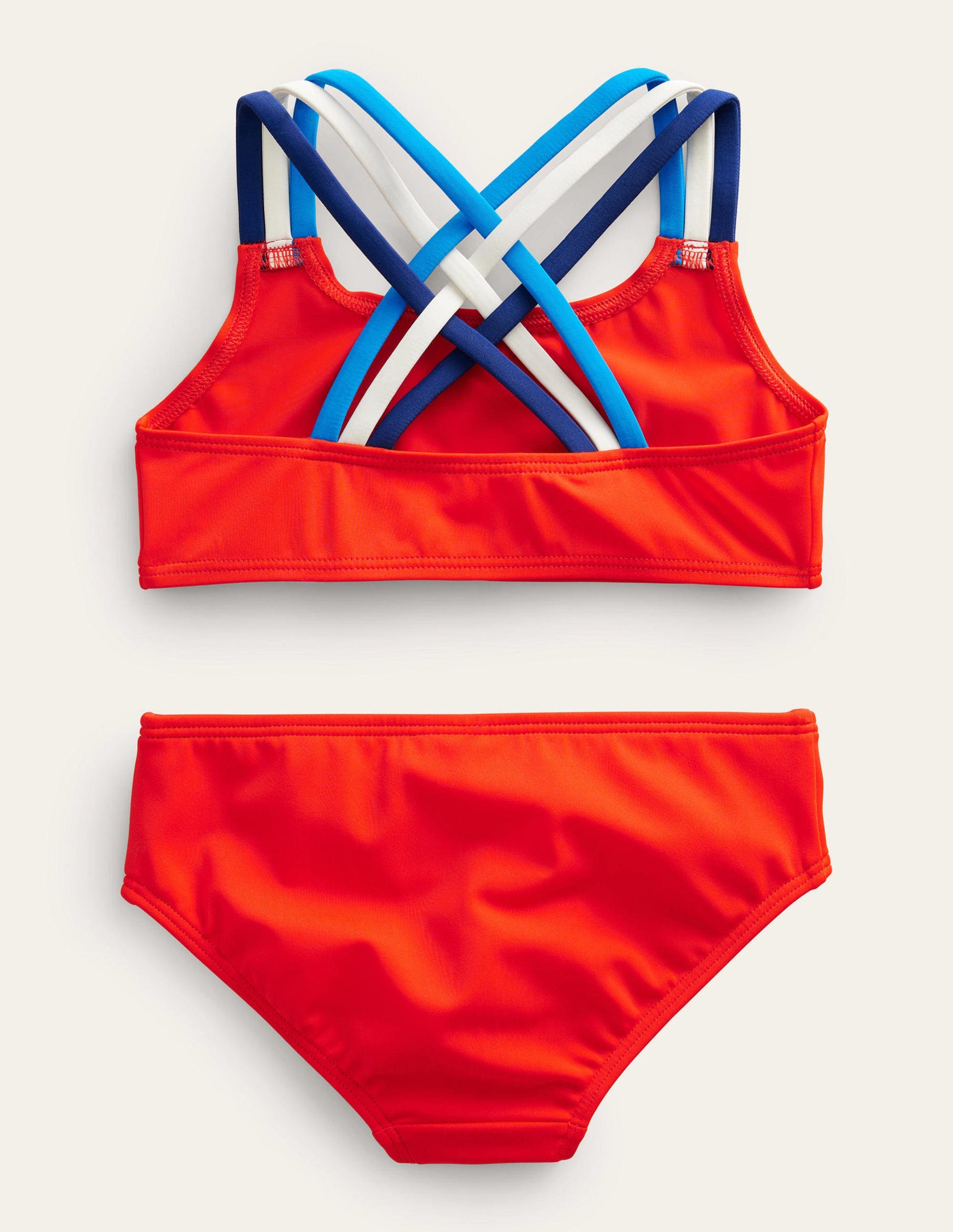 Bikini mit gekreuzten Rückenträgern in Regenbogenfarben-Feuerrot-2