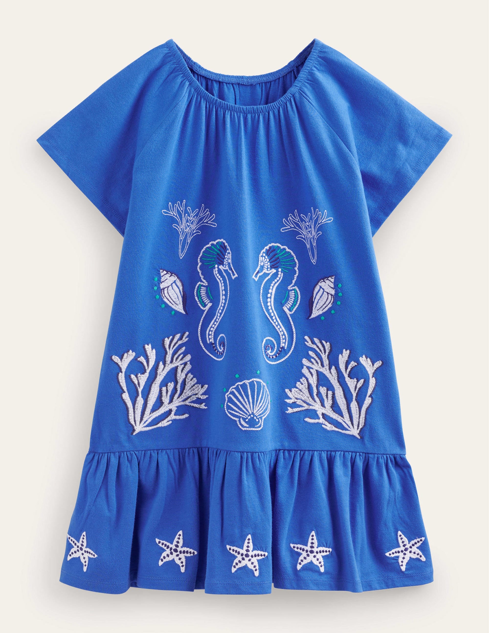 Jerseykleid mit lockerer Taille-Karibikblau - Image 1