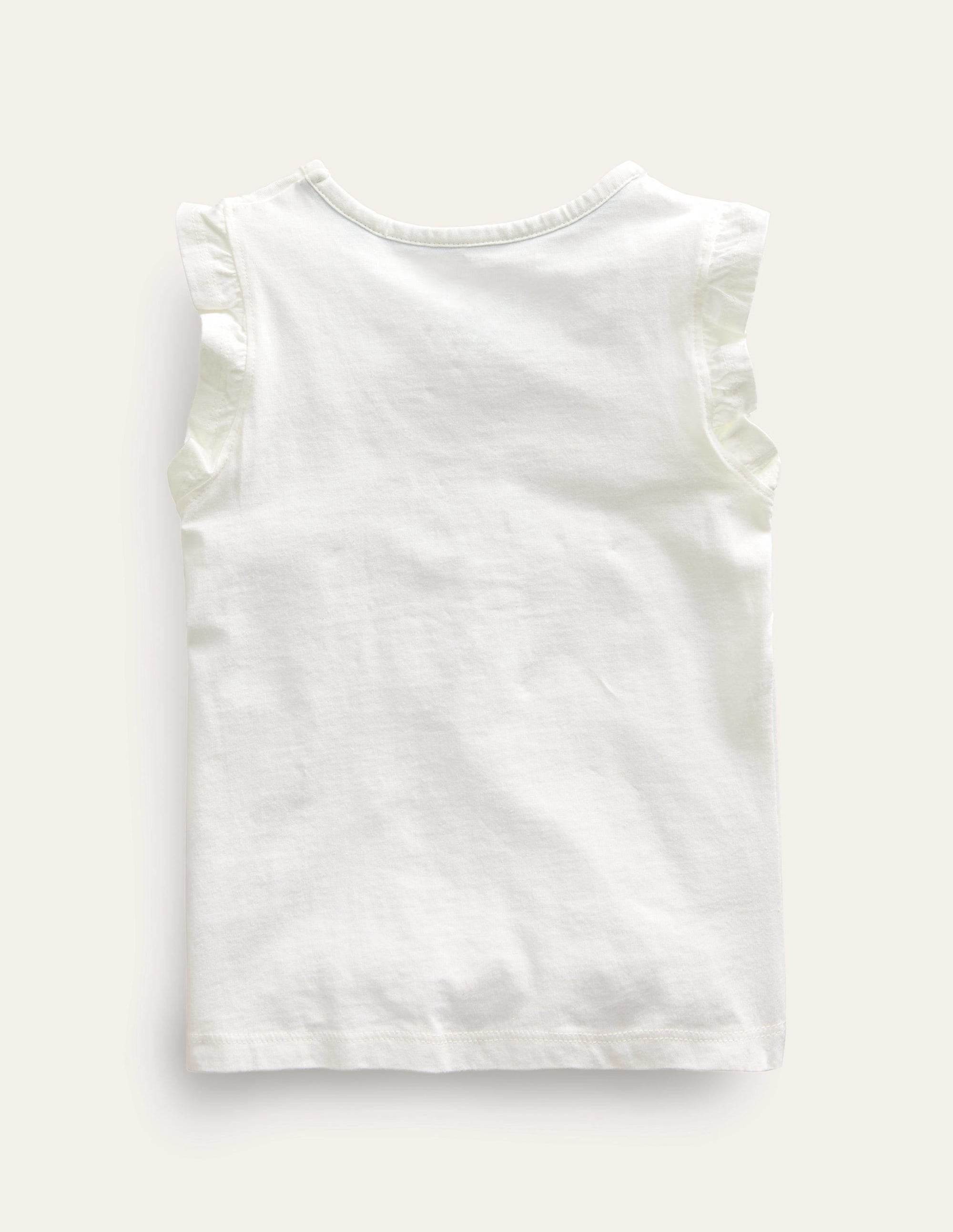 T-shirt volanté à super surpiqûres-Gousse de vanille - Image 2