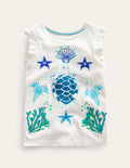 T-shirt volanté à super surpiqûres-Gousse de vanille