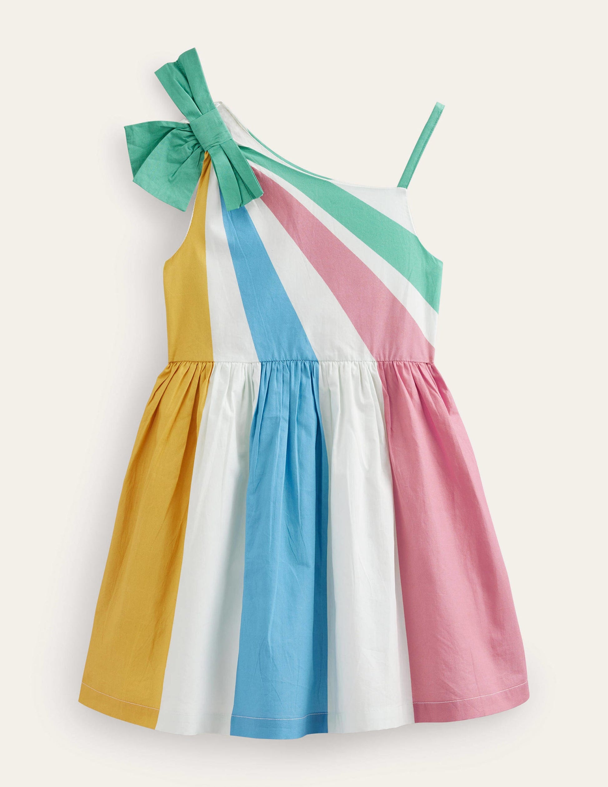 One-Shoulder-Kleid mit Schleife-Senfgelb-1