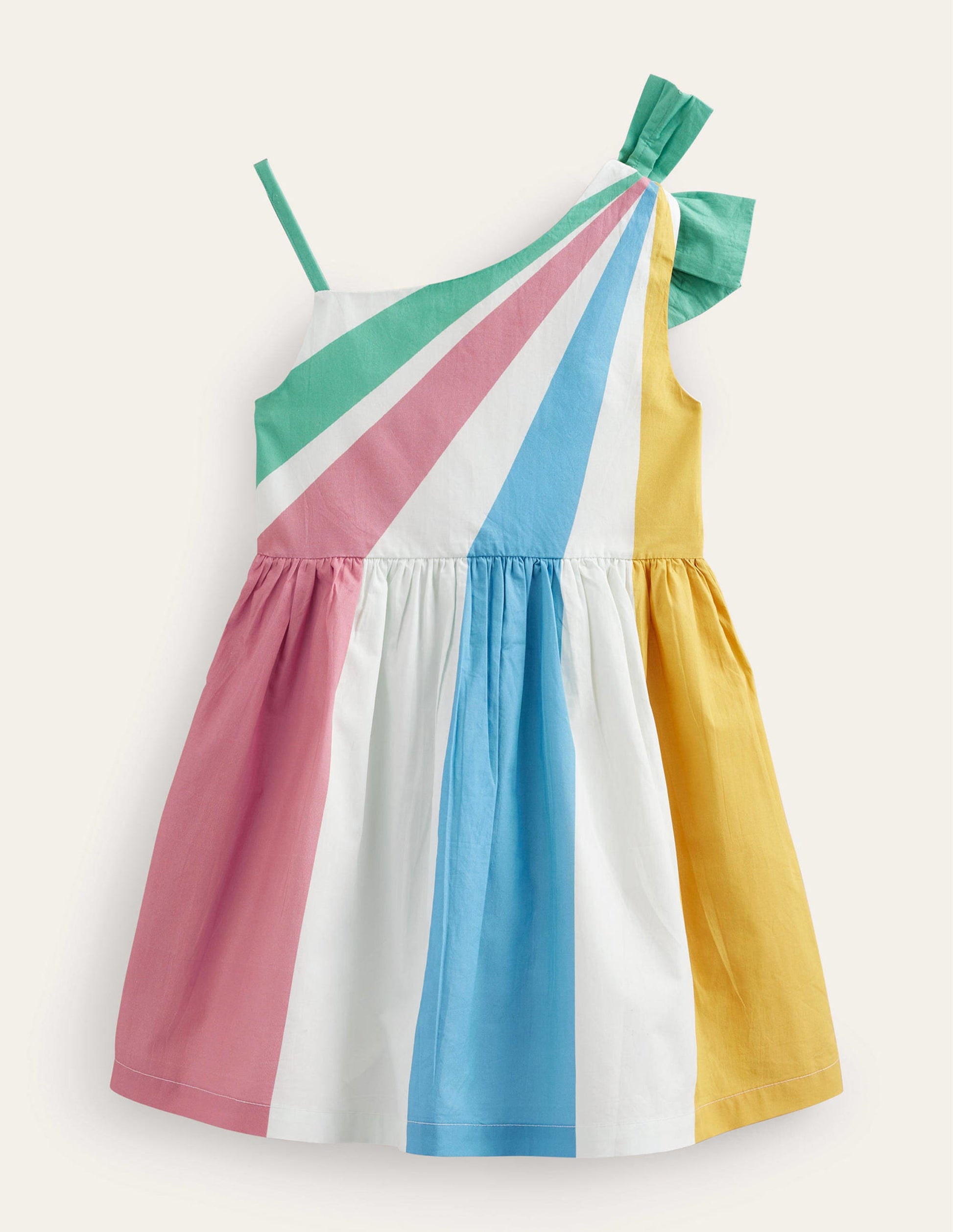 One-Shoulder-Kleid mit Schleife-Senfgelb-2