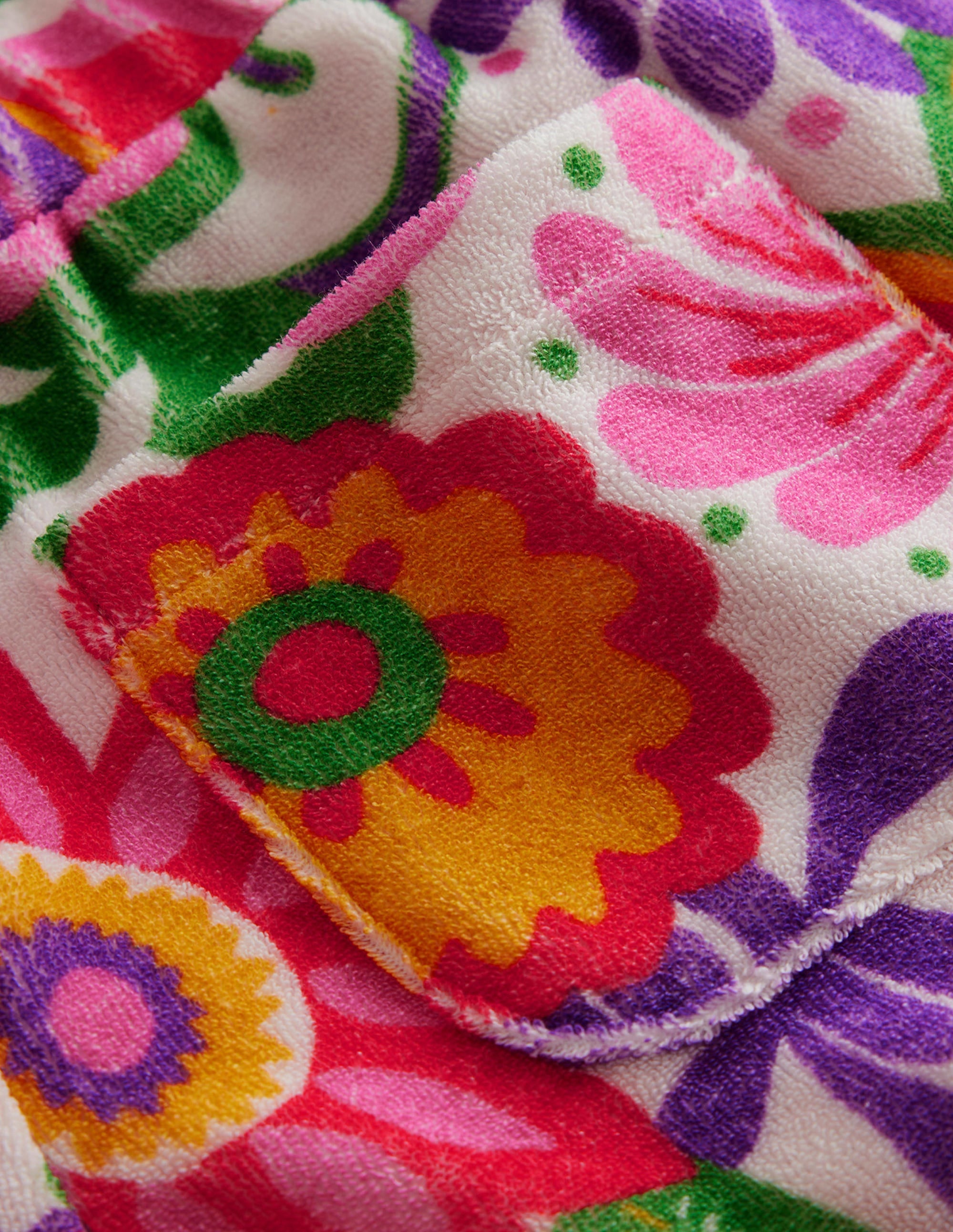 Print Frill Towelling Shorts-Multi Festival Floral - Image 3