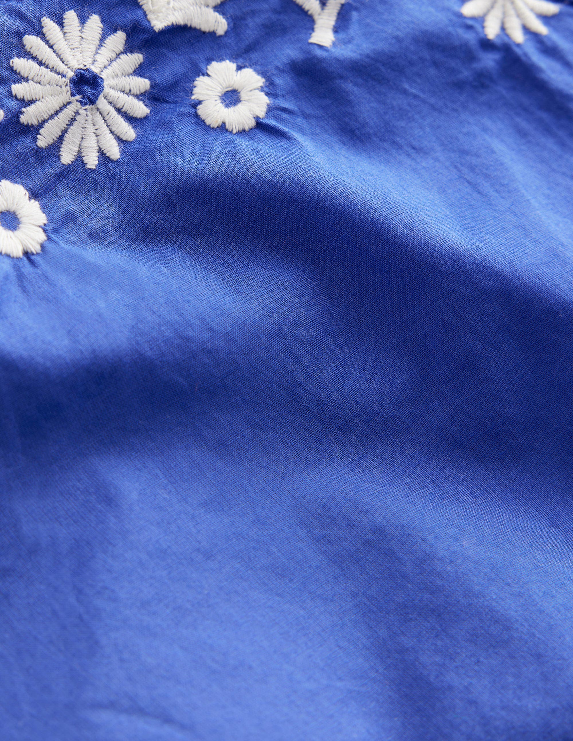 Robe brodée croisée dans le dos-Bleu azurant - Image 3