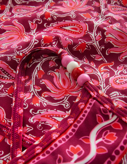 Badeanzug mit Perlen-Strahlendes Beerenrot, Paisleymuster-6