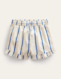 Gewebte Shorts mit Rüschensaum-Naturweiß