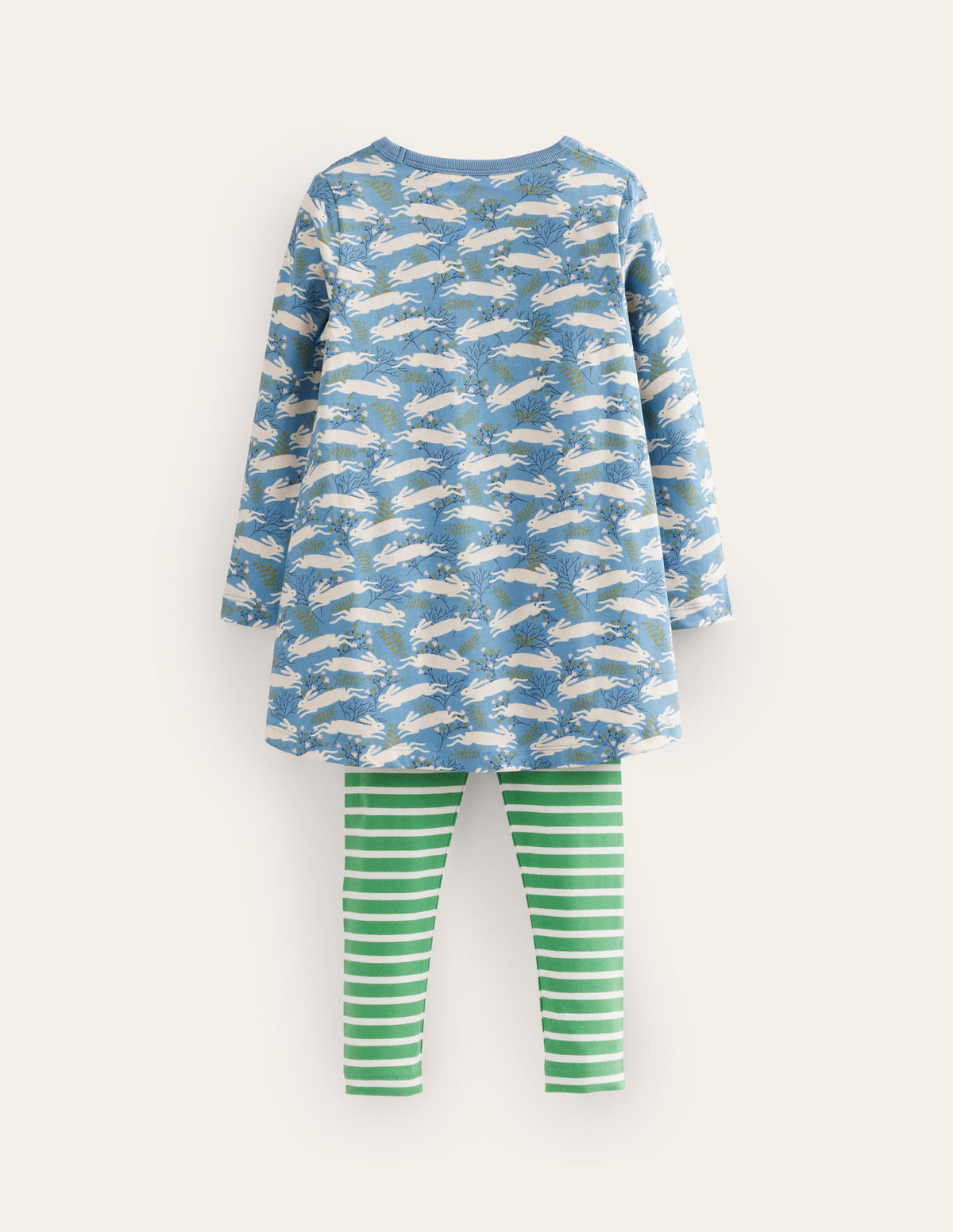 Set bestehend aus Tunika und Leggings-Blau Hoppelnde Hasen-2
