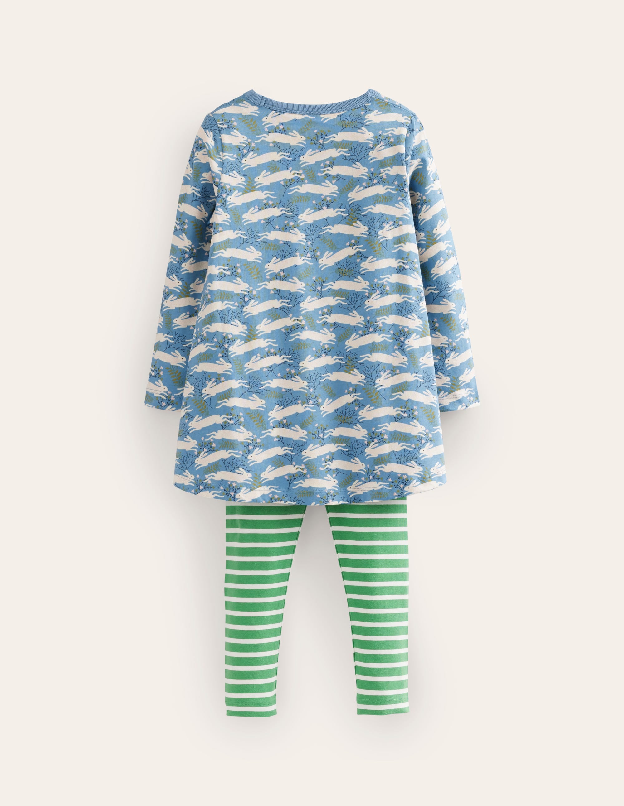 Set bestehend aus Tunika und Leggings-Blau Hoppelnde Hasen - Image 2