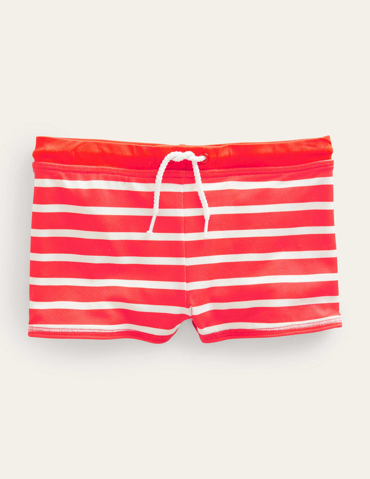 Swim Trunks-Strawberry Tart & Ivory Stripe