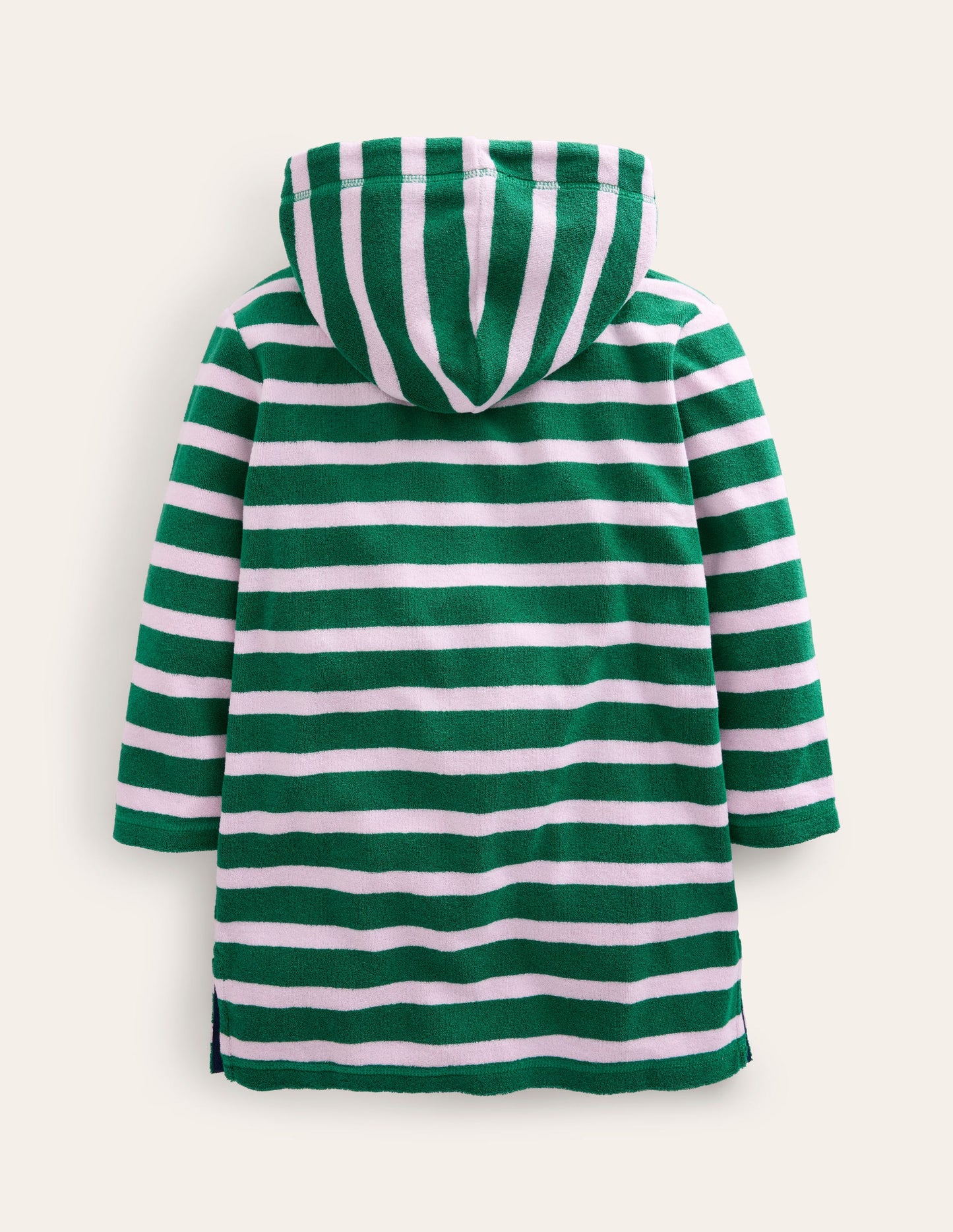 Poncho en éponge-Vert clairière ombragée/rose français