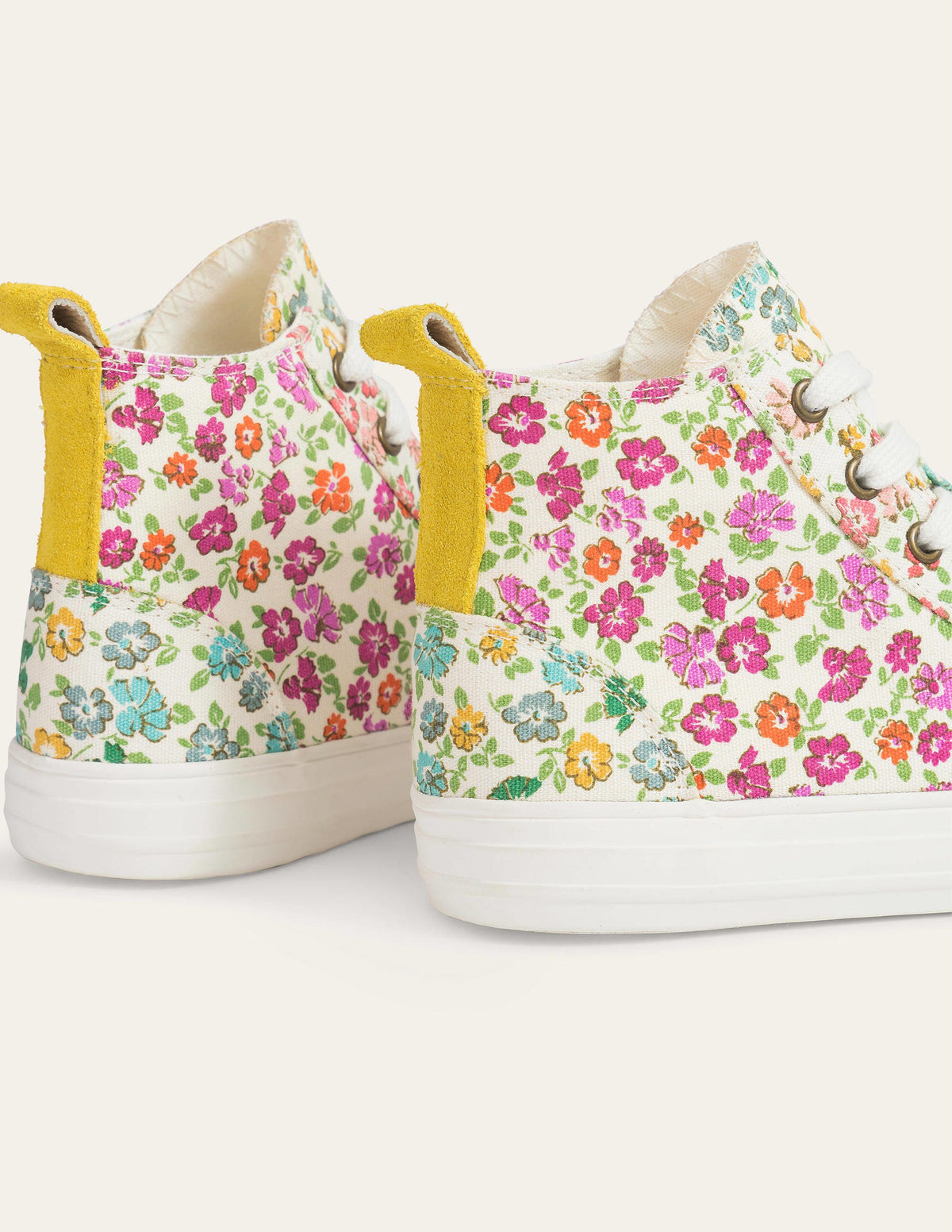 Hochgeschnittene Schuhe-Rosa, Blumenmuster - Image 3