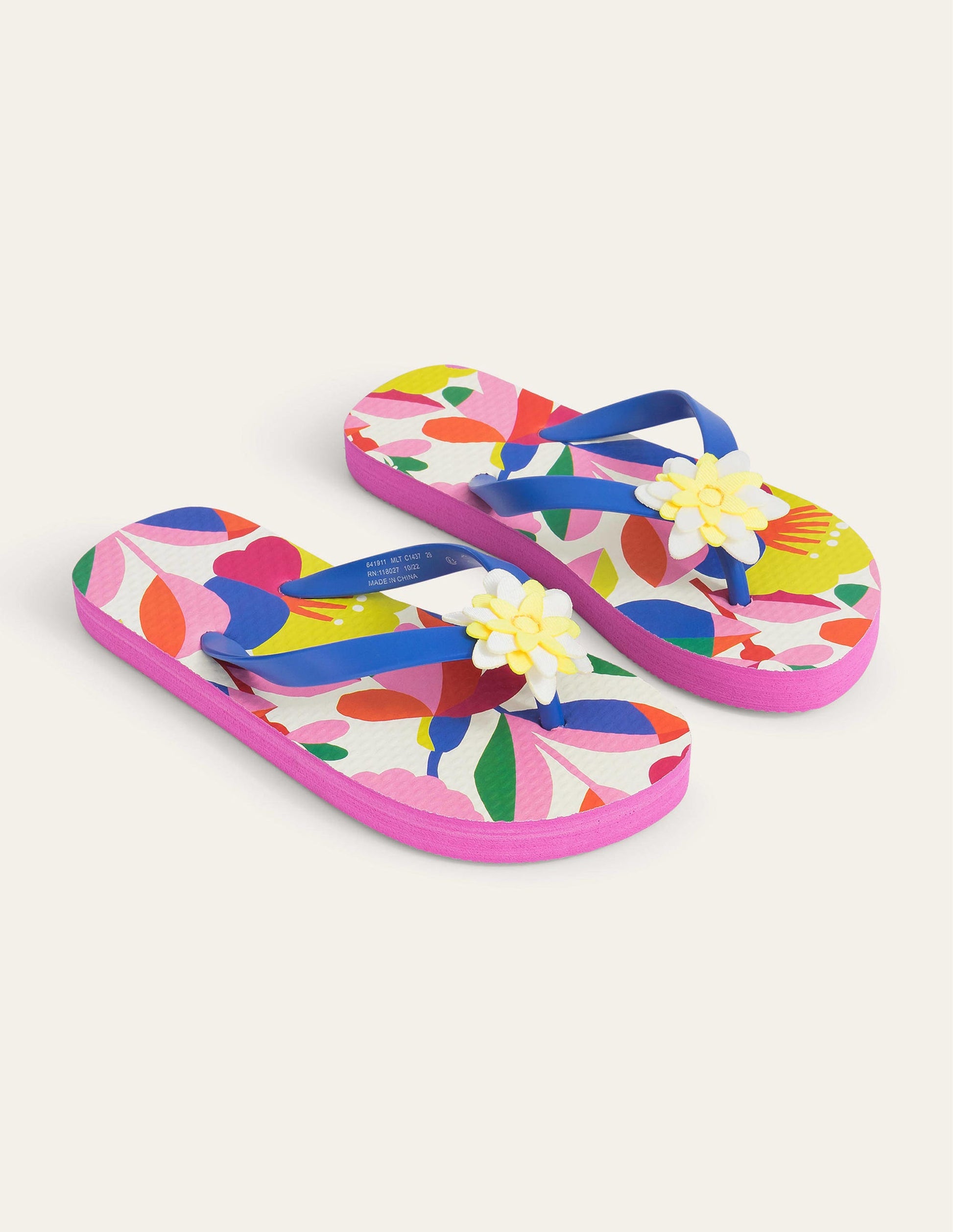 Flip-Flops (Mädchen)-Bunt Blumenmuster-2