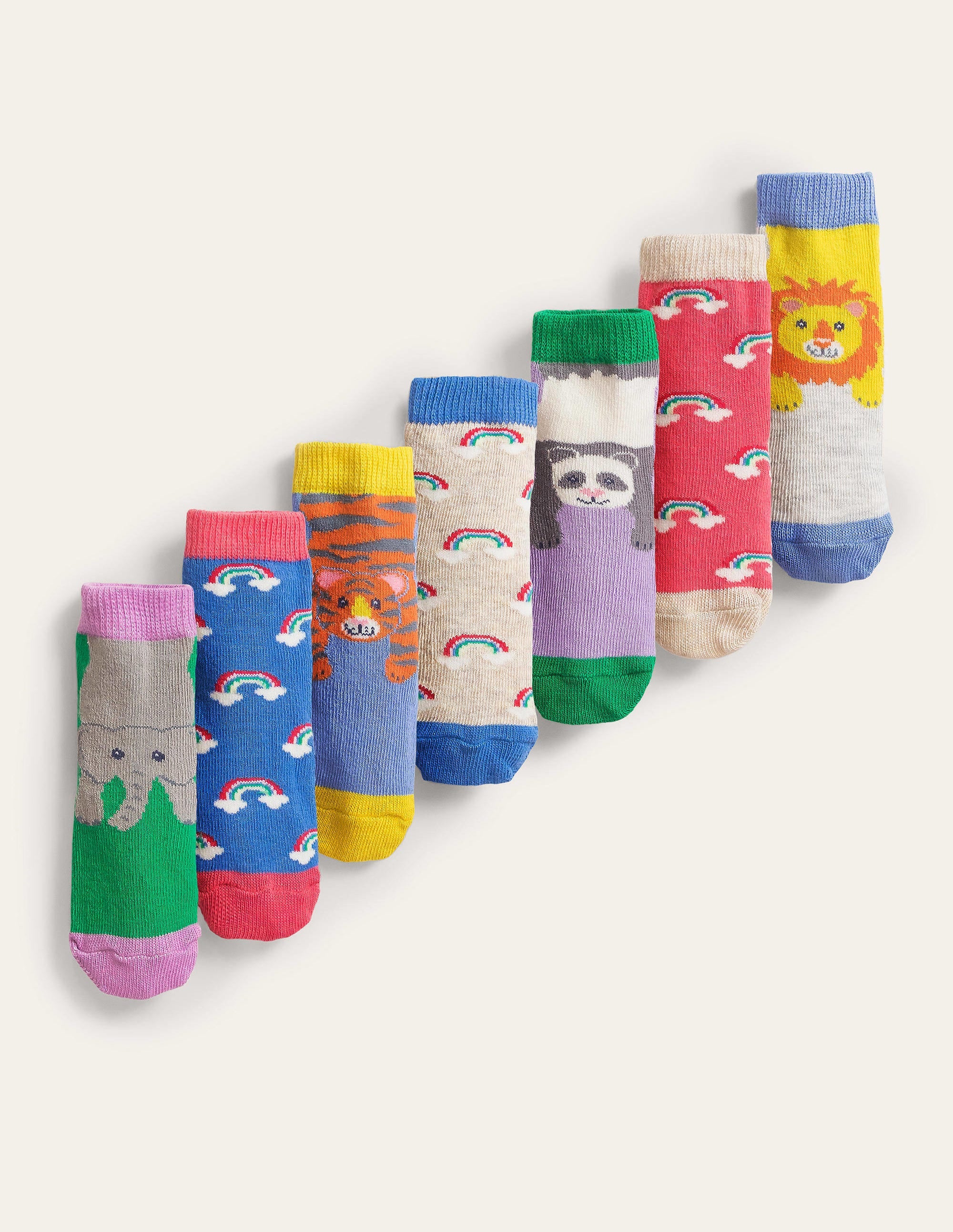 7 paires de chaussettes-Animaux de la jungle multi - Image 1