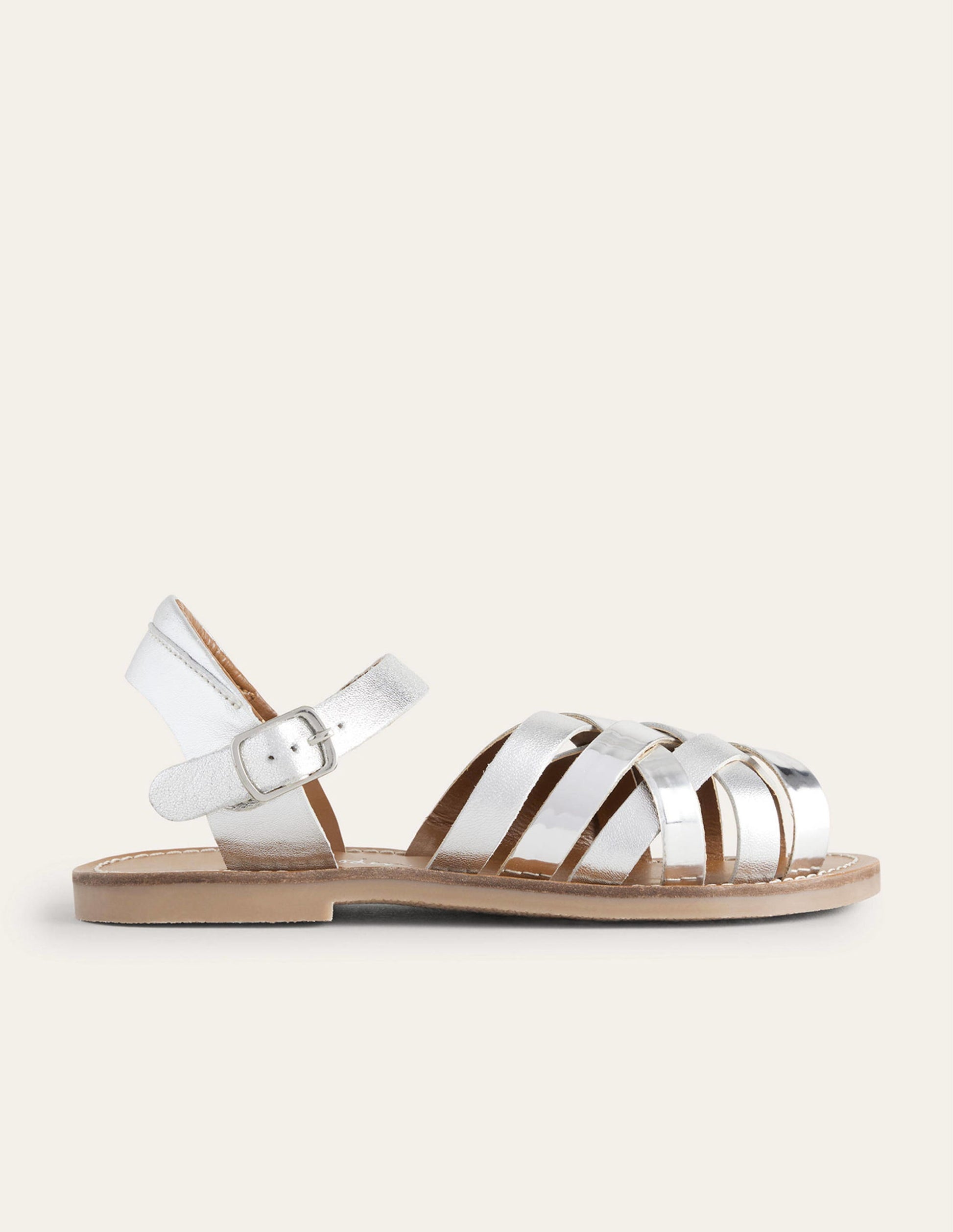 Strappy Sandals-Metallic Silver-1