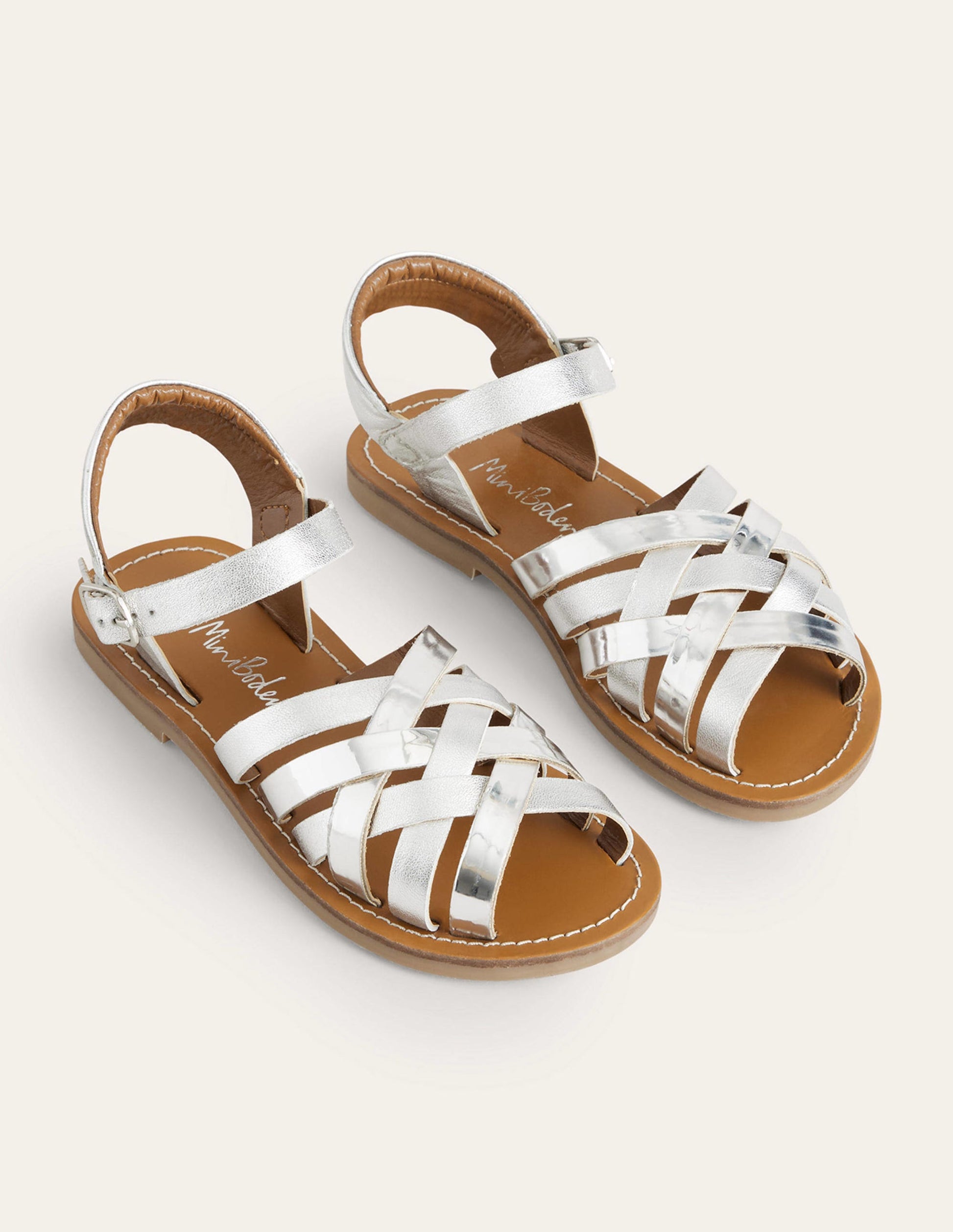 Strappy Sandals-Metallic Silver-2